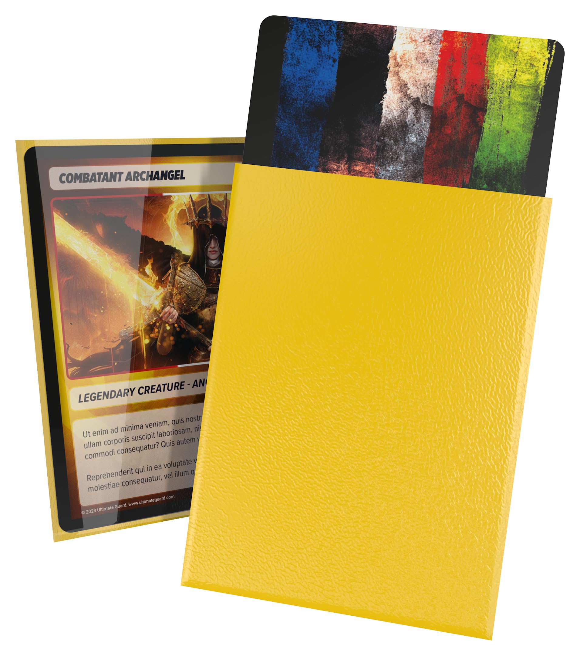 Ultimate Guard Cortex Outer Card Sleeves, 100 Standard Size TCG Sleeves, 66 x 91mm, Yellow Back, Glossy Finish, No PVC & Acid-Free, High Clarity