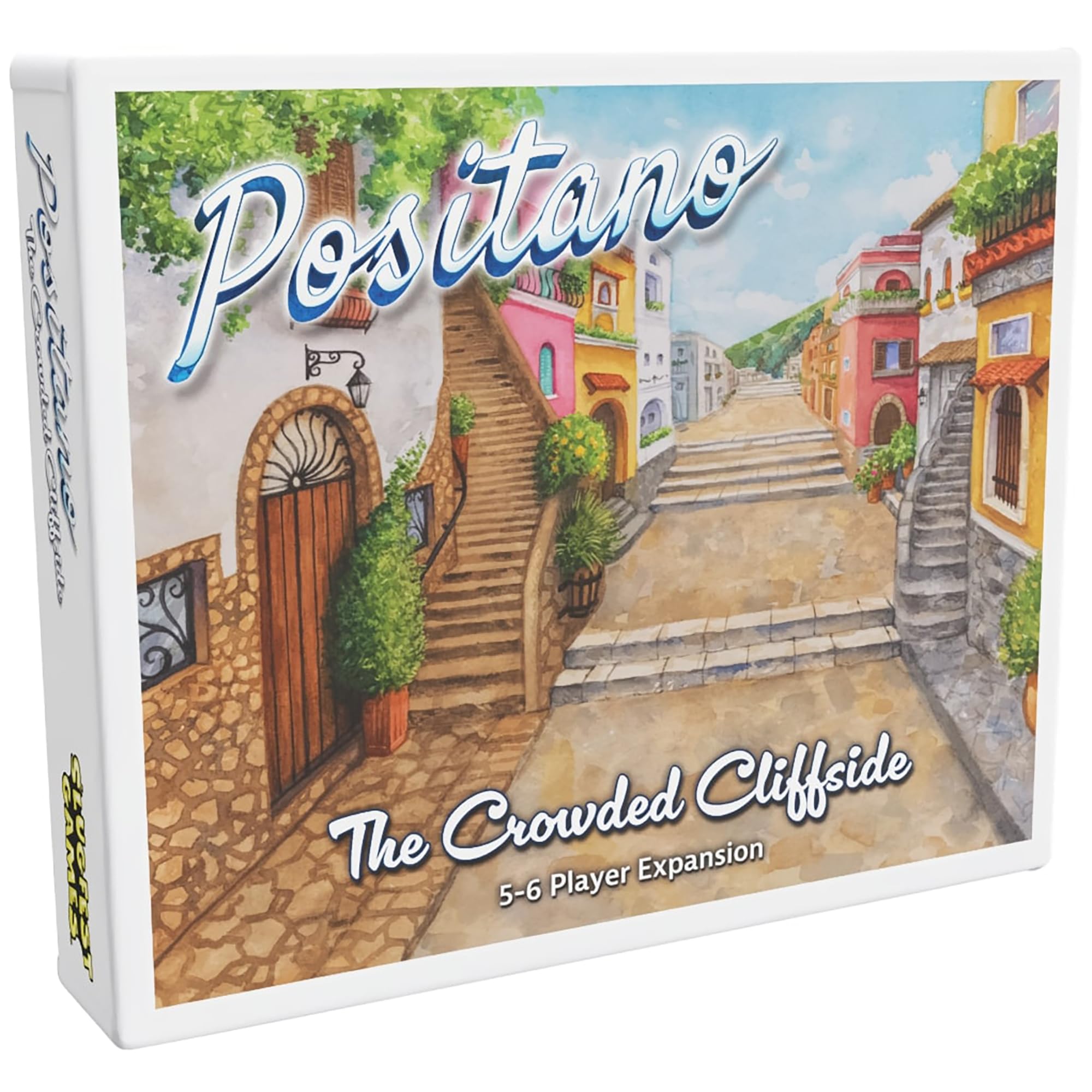SlugFest Games: Positano: The Crowded Cliffside - Expansion Board Game, Variant Modes, 3D Building, Bidding, Italian Seaside, Ages 13+, 1-6 Players