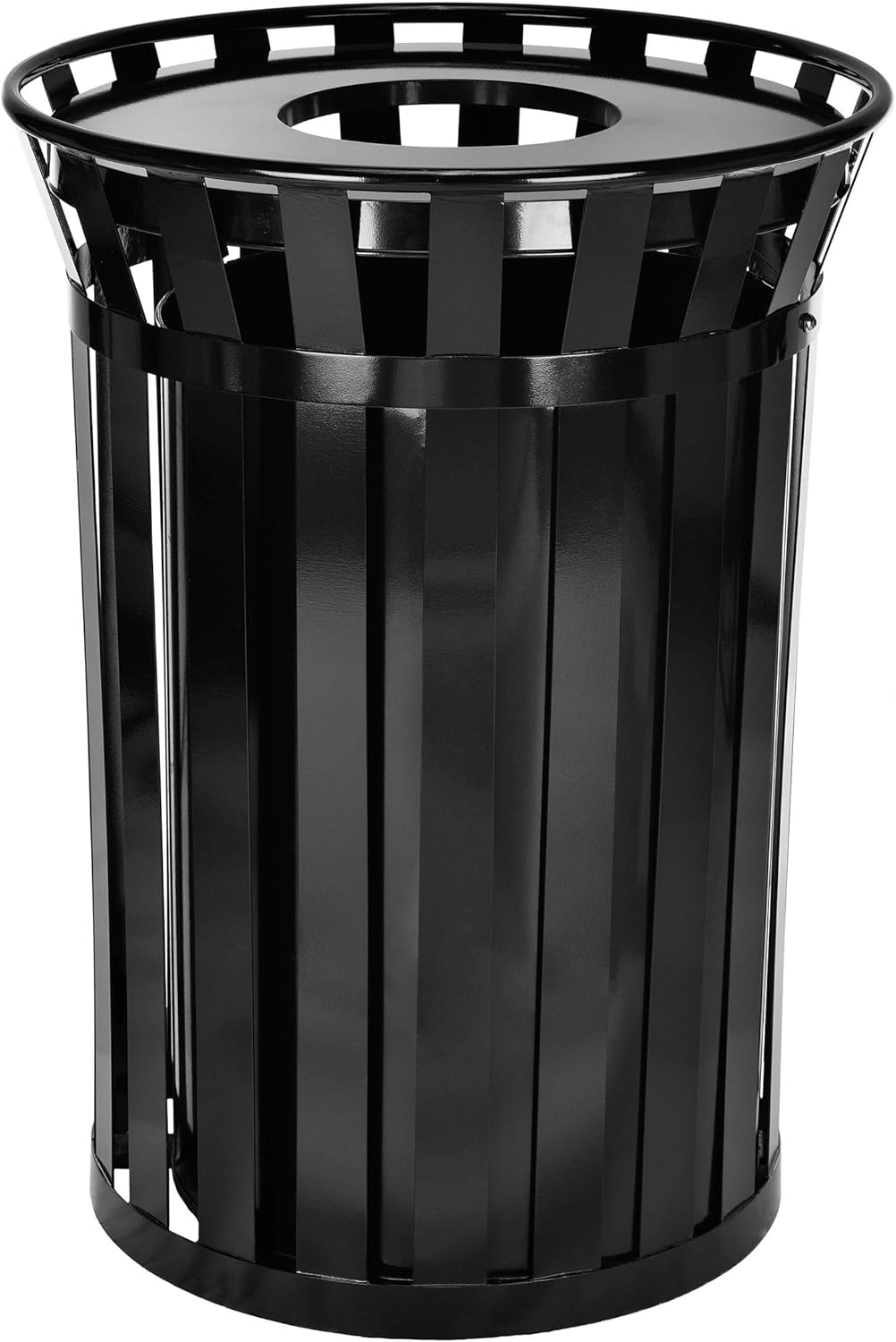 Alpine Industries Outdoor Metal Waste Receptacle - 38 Gallon Black