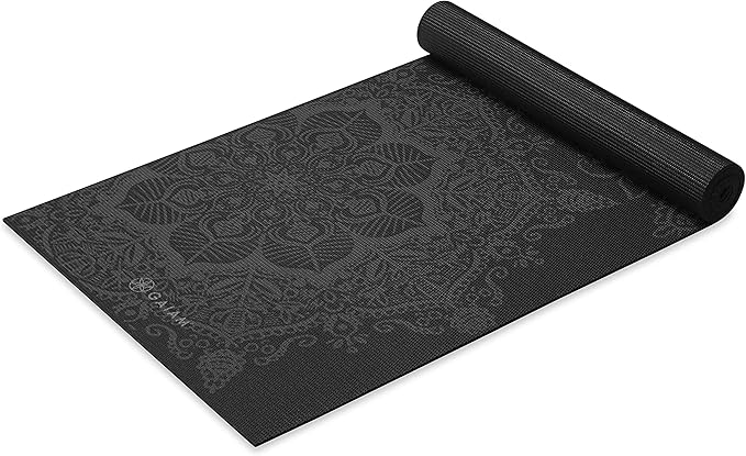 Premium 6mm Print Extra Thick Non Slip Exercise & Fitness Mat for All Types of Yoga, Pilates & Floor Workouts (68"L x 24"W x 6mm Thick) - Midnight Mandala