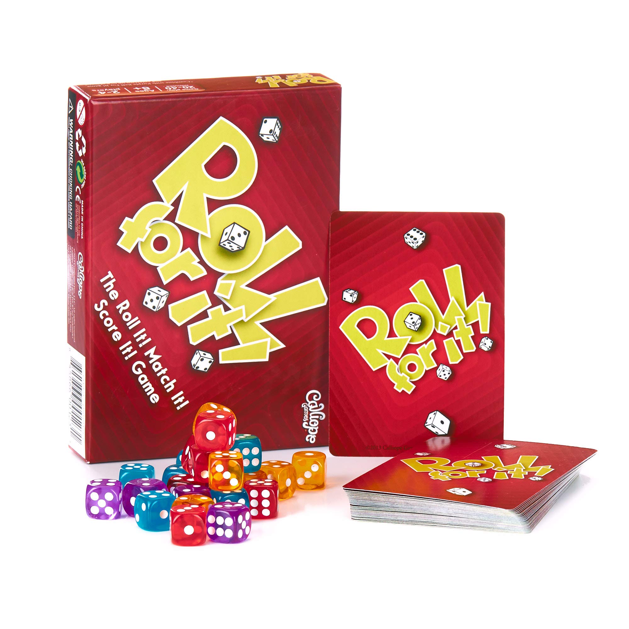Calliope Roll for It! – Fast Dice Rolling Game of Luck & Strategy for 2–4 Players Ages 8+ | Quick Family Board Game Night Fun - Red Edition