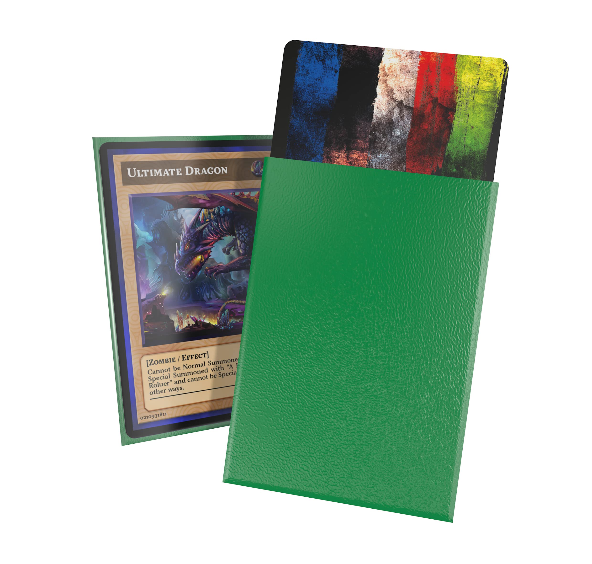 Ultimate Guard Cortex Outer Card Sleeves, 60 Japanese Size TCG Sleeves, 62 x 89mm, Green Back, Matte Finish, No PVC & Acid-Free, High Clarity