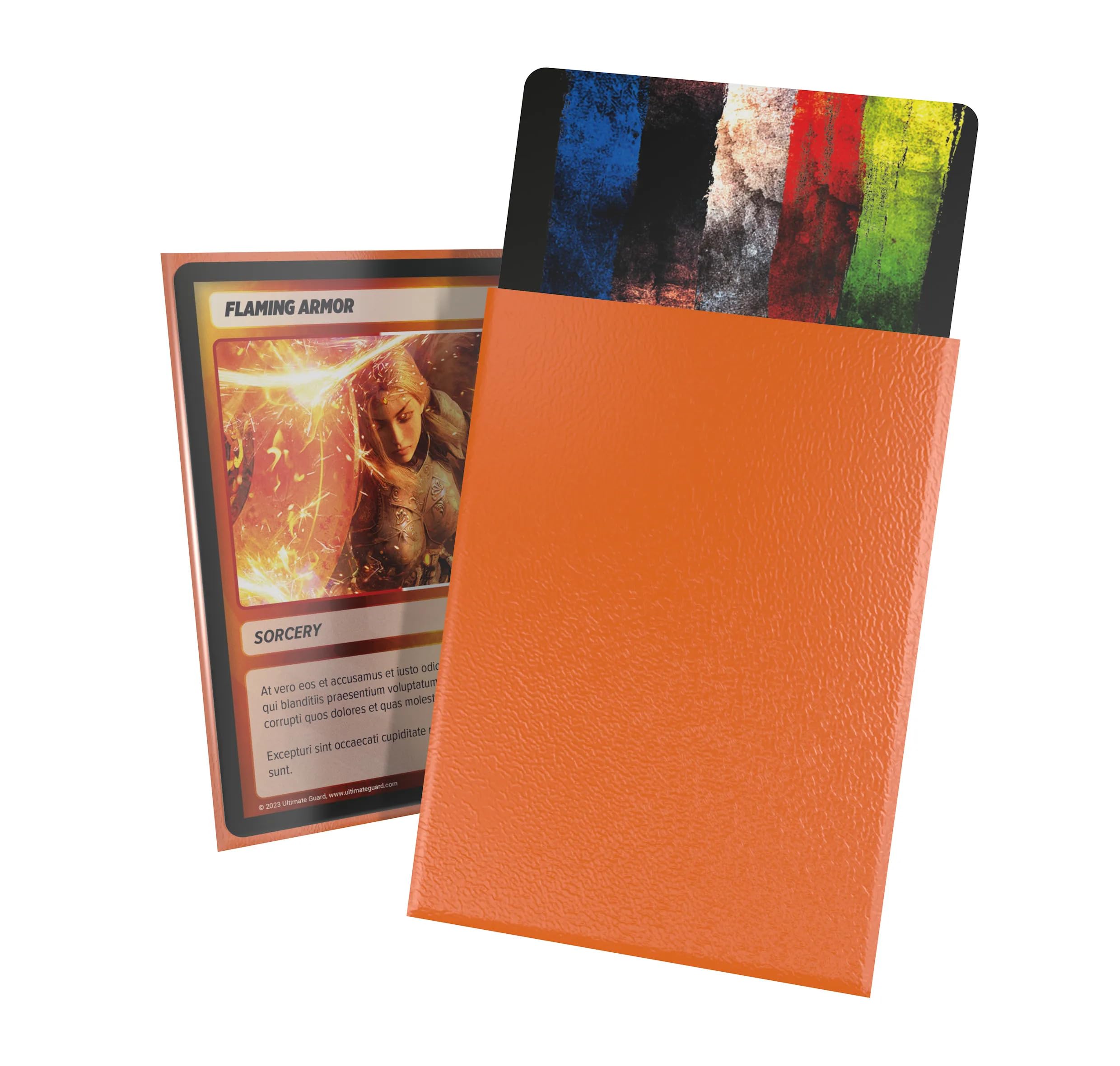 Ultimate Guard Cortex Outer Card Sleeves, 100 Standard Size TCG Sleeves, 66 x 91mm, Orange Back, Matte Finish, No PVC & Acid-Free, High Clarity