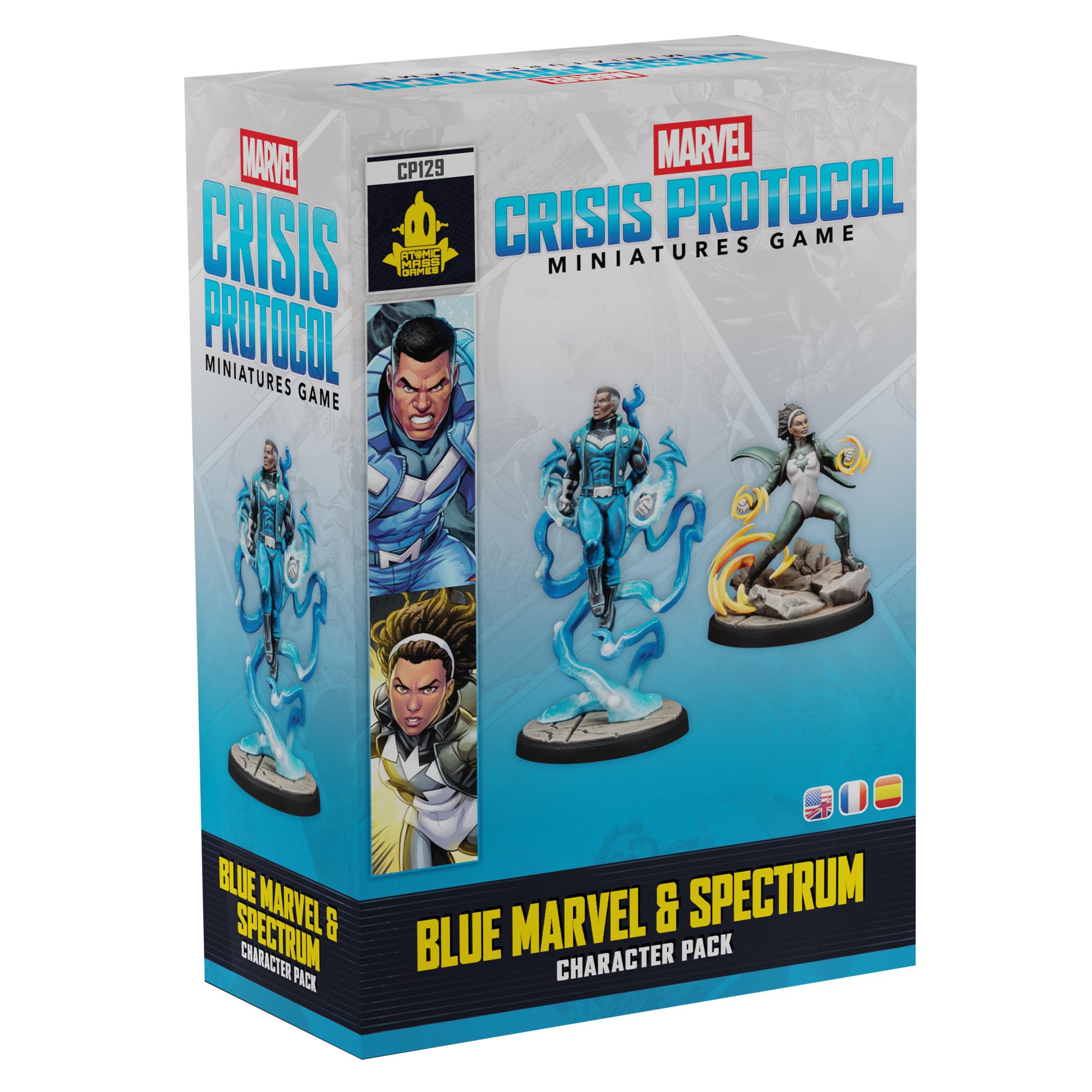 Asmodee Marvel: Crisis Protocol Blue Marvel & Spectrum Character Pack - Features The Mighty Avengers Affiliation & Leadership Ability, Tabletop Superhero Game, Ages 14+, 2 Players, 90 Minute Playtime