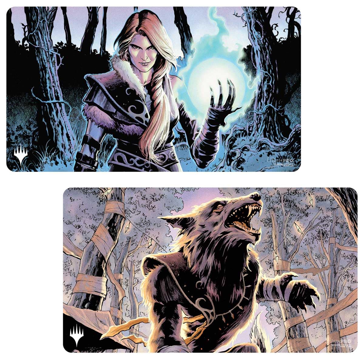 Ultra PRO - Innistrad Remastered Arlinn Kord / Arlinn, Embraced by the Moon Double-Sided Playmat for Magic: The Gathering, Gaming Accessories, MTG Tabletop, Card Game Supplies, TCG Playmat