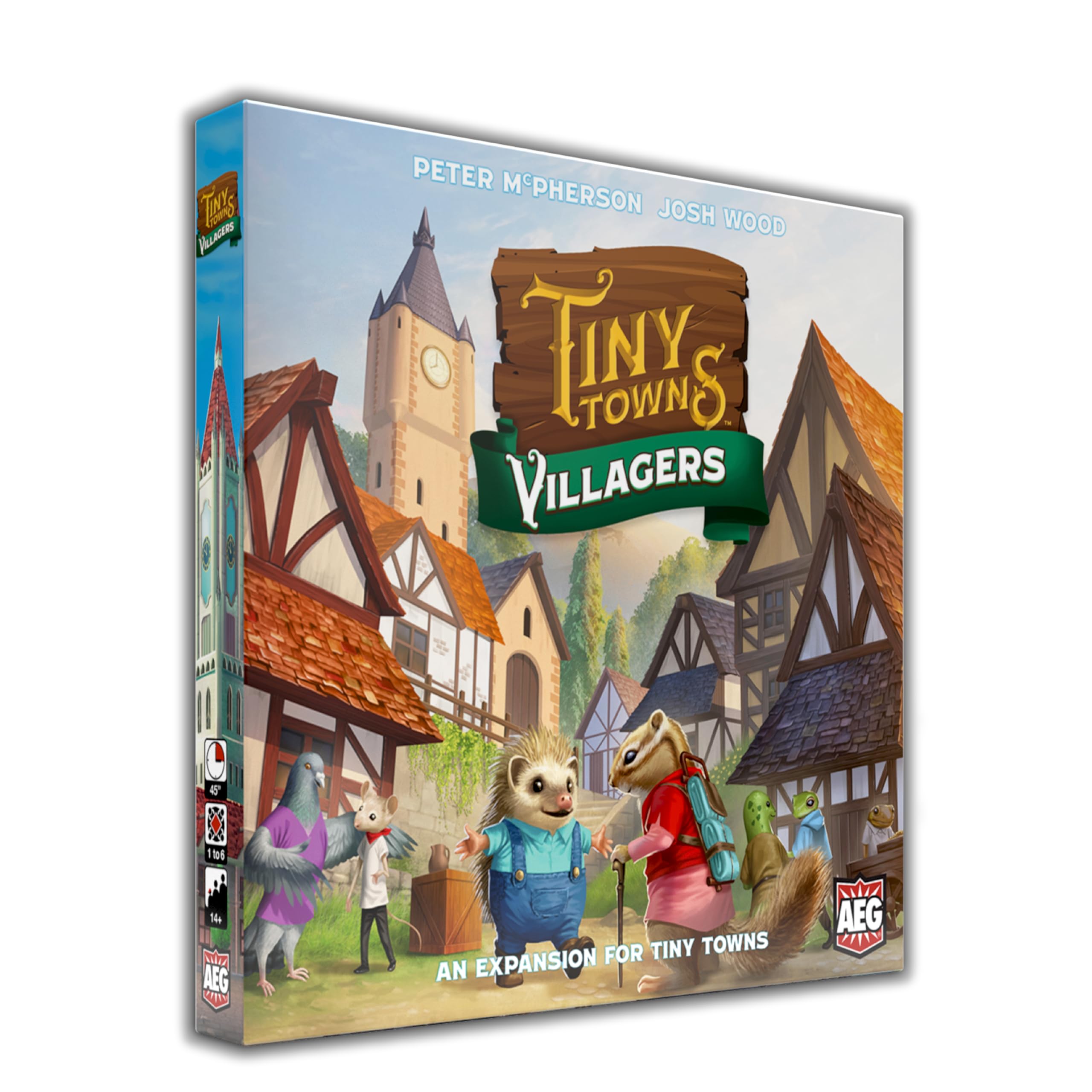 AEG Tiny Towns: Villagers Expansion | Talented Creatures Have Come to Visit | Adds Villagers, New Buildings & Monuments | 1-6 Players | Ages 14+