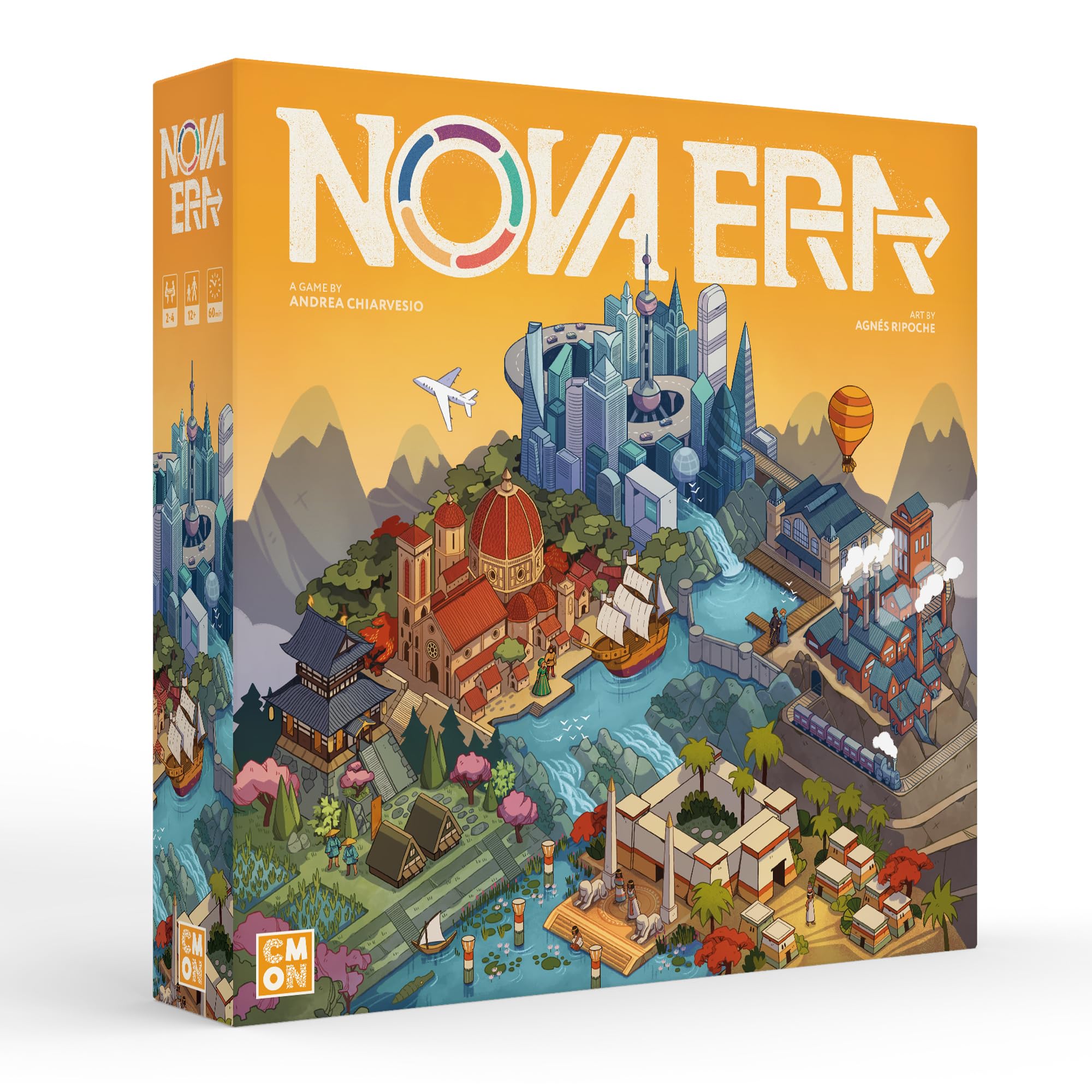 CMON Nova Era Board Game - Civilization Building & Economic Strategy Game, Accessible Game for Kids & Adults, Ages 12+, 2-4 Players, 60 Minute Playtime