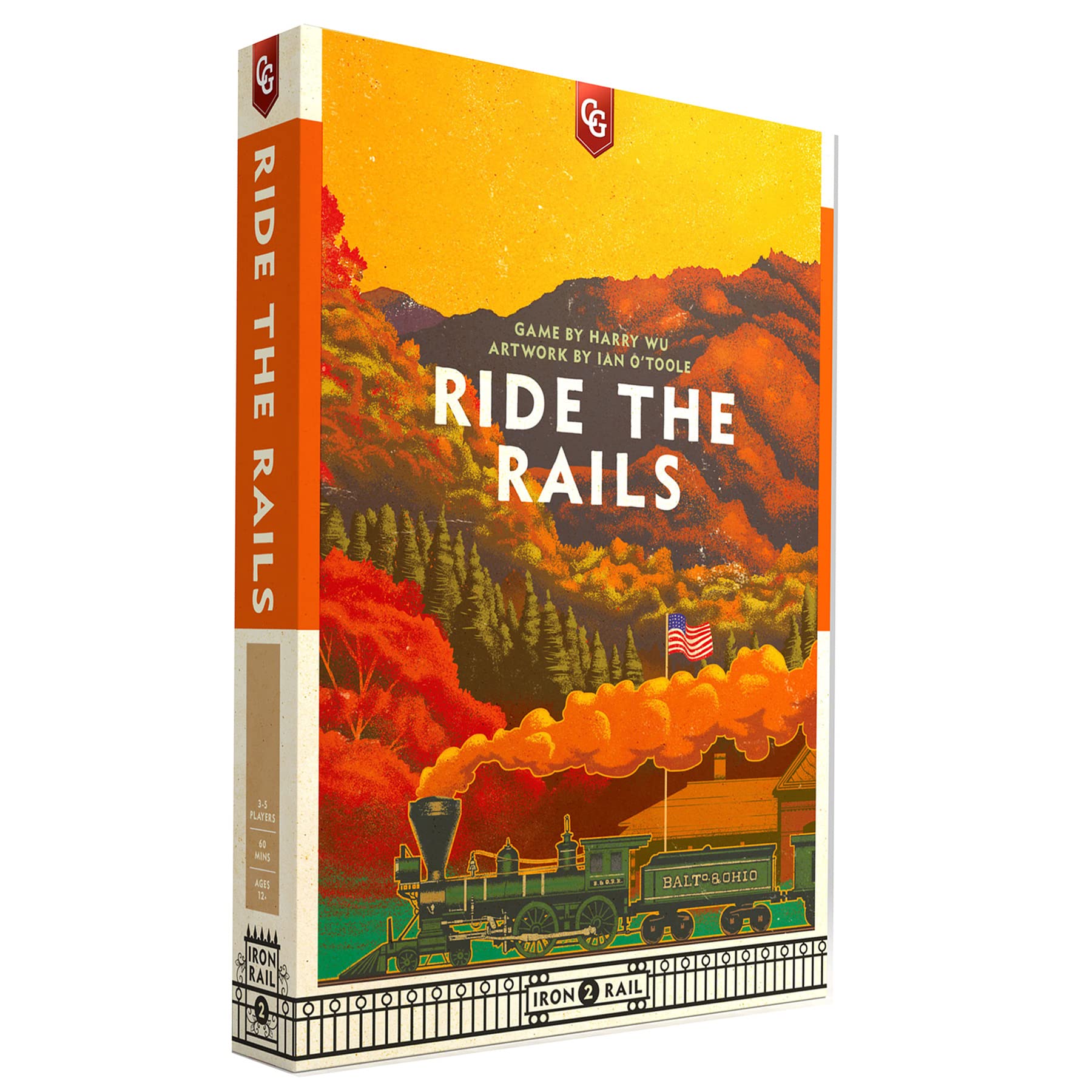 Capstone Games Ride The Rails Strategy Board Game for 3 to 5 Players | Competitive Railroad Investment with Network Expansion and Shared Routes, Modern Euro Tabletop Game | Ages 14+ | 45–60 Min