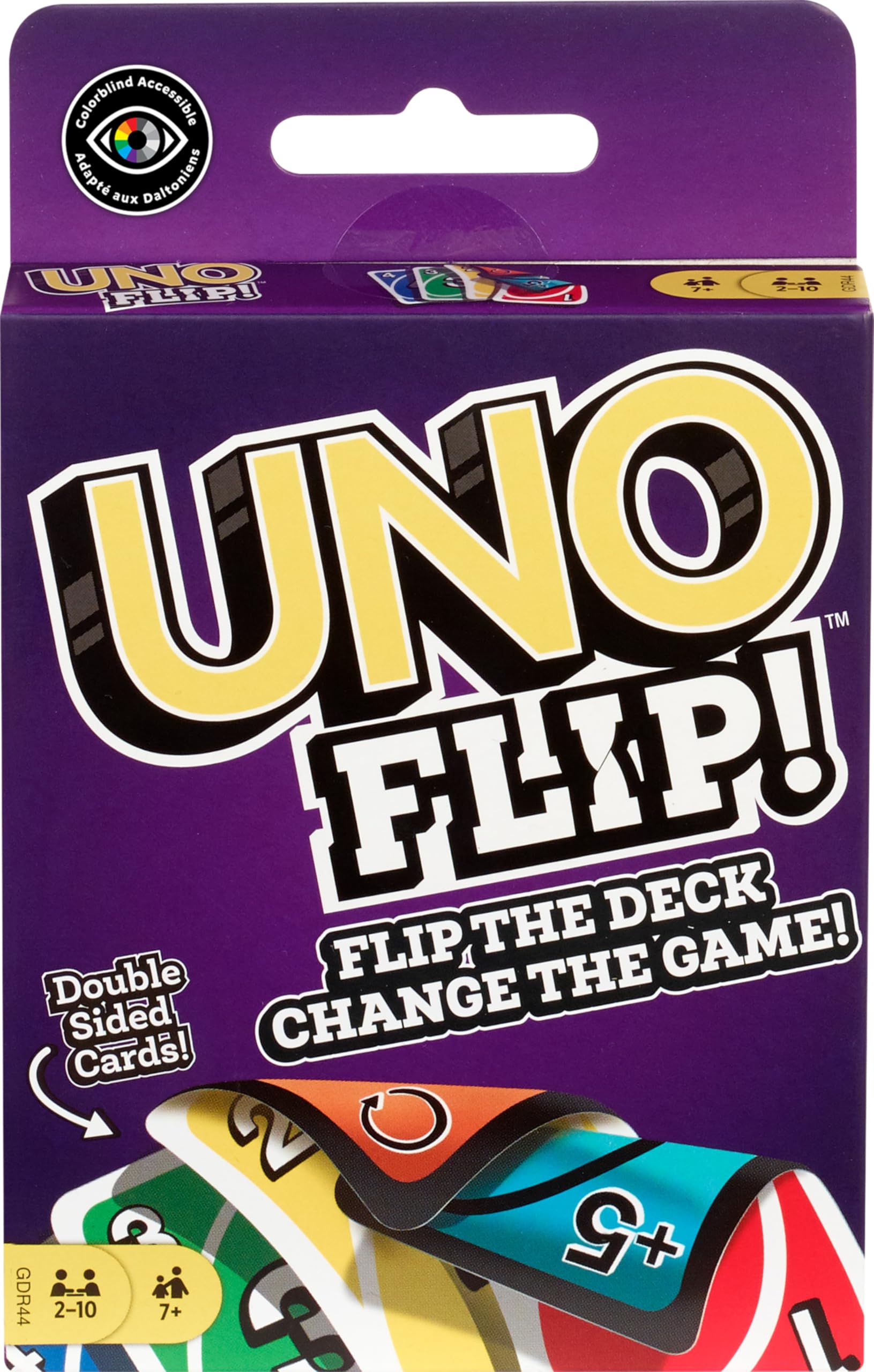 Mattel Games UNO FLIP! Card Game with Color Blind Accessible Deck for Kids, Adults & Family Night, 2 to 10 Players
