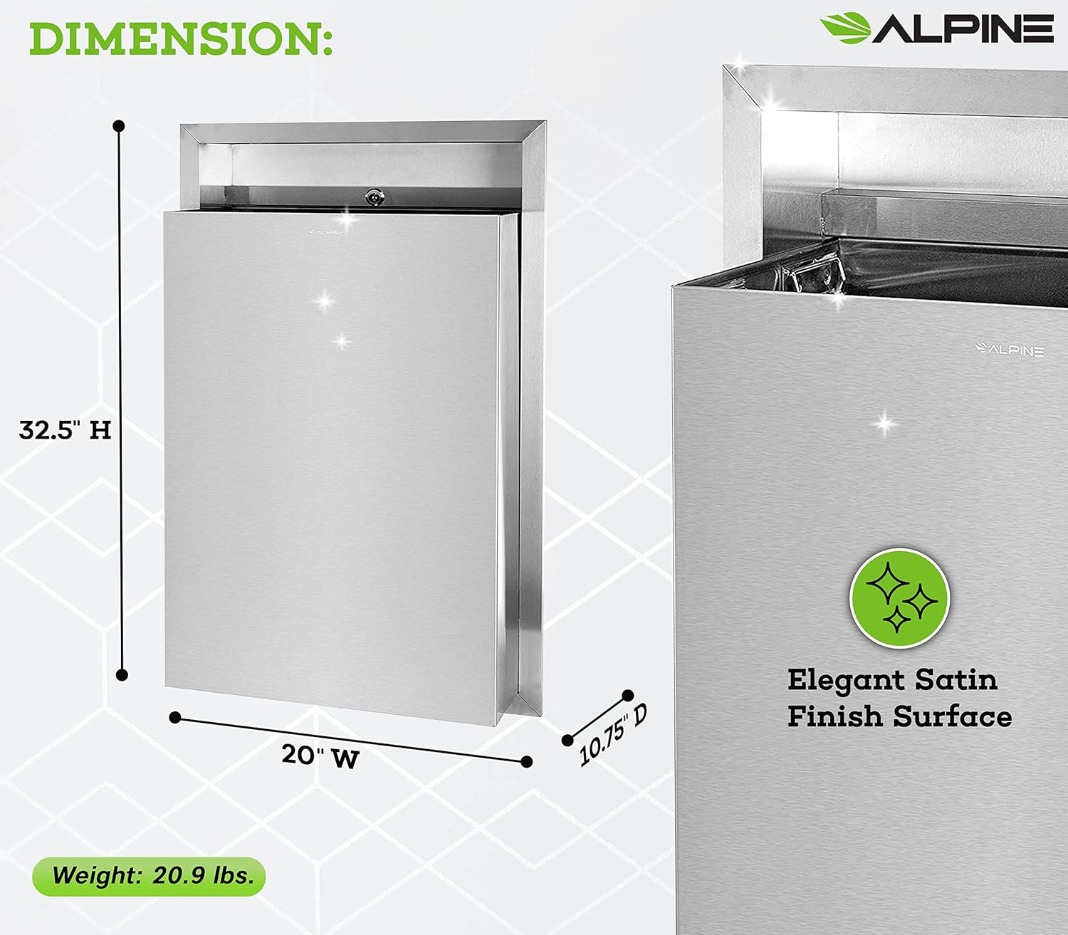 Stainless Steel Recessed Waste Receptacle