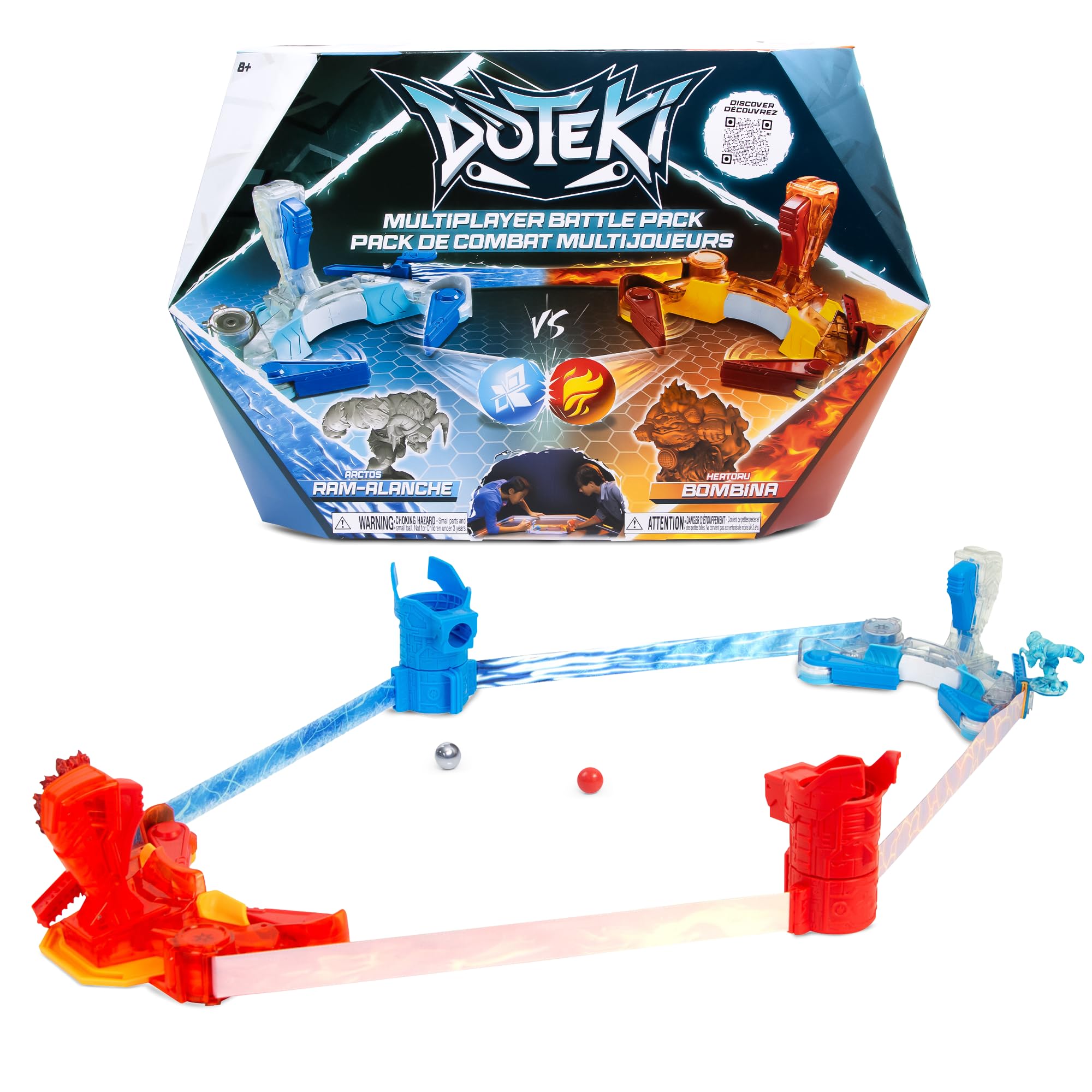 DŌTEKI Multiplayer Battle Pack – Heatoru & Arctos – Fast-Paced Customizable Action Battle Game with Controllers & Figures – Expandable Multiplayer Play – Ages 8+