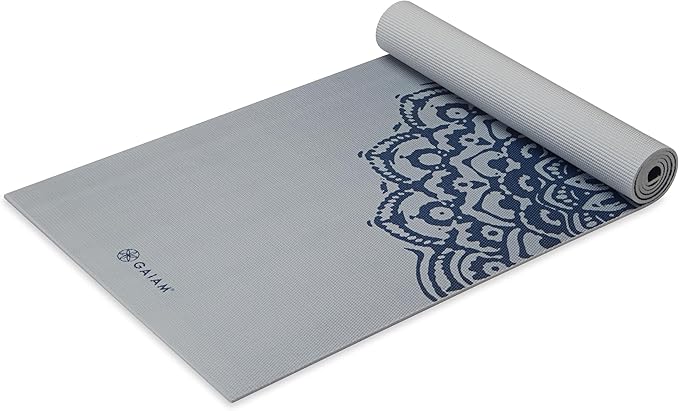 Premium 6mm Print Extra Thick Non Slip Exercise & Fitness Mat for All Types of Yoga, Pilates & Floor Workouts (68"L x 24"W x 6mm Thick) - Indigo Fade