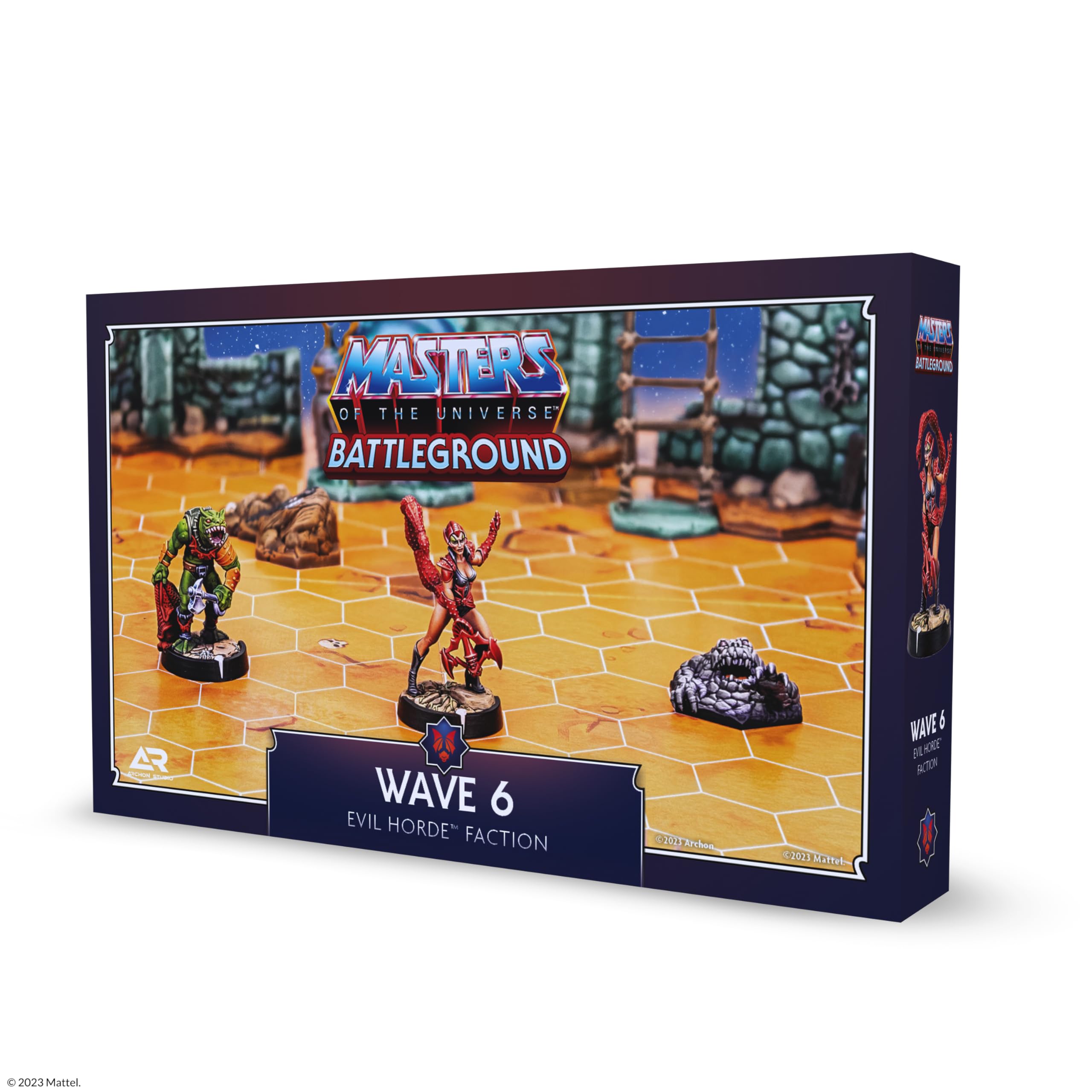 Masters of the Universe: Battleground Expansion Set Wave 6 Evil Horde Faction - Includes 2 Character minis Leech and Scorpia, Terrain, Rules and More - for Ages 14+