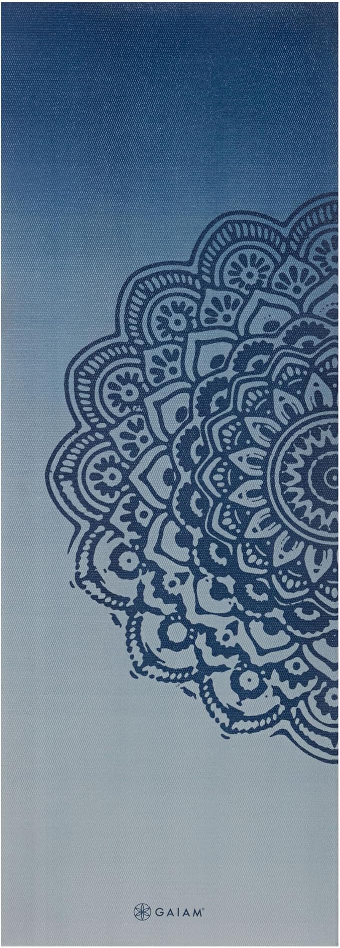 Premium 6mm Print Extra Thick Non Slip Exercise & Fitness Mat for All Types of Yoga, Pilates & Floor Workouts (68"L x 24"W x 6mm Thick) - Indigo Fade