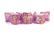 Foil Dice: Purple w/Gold Foil 16mm Poly Dice Set