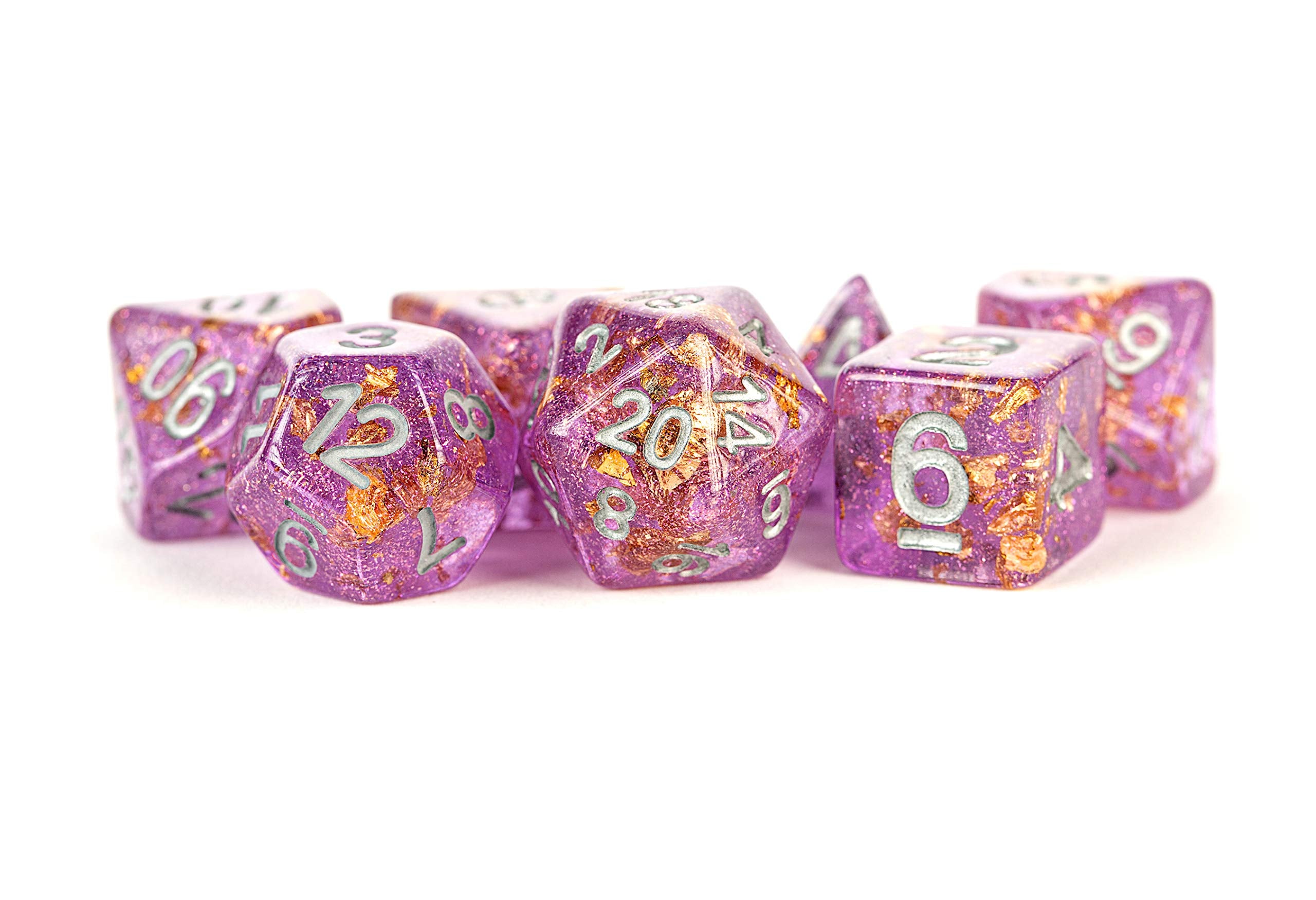 Foil Dice: Purple w/Gold Foil 16mm Poly Dice Set
