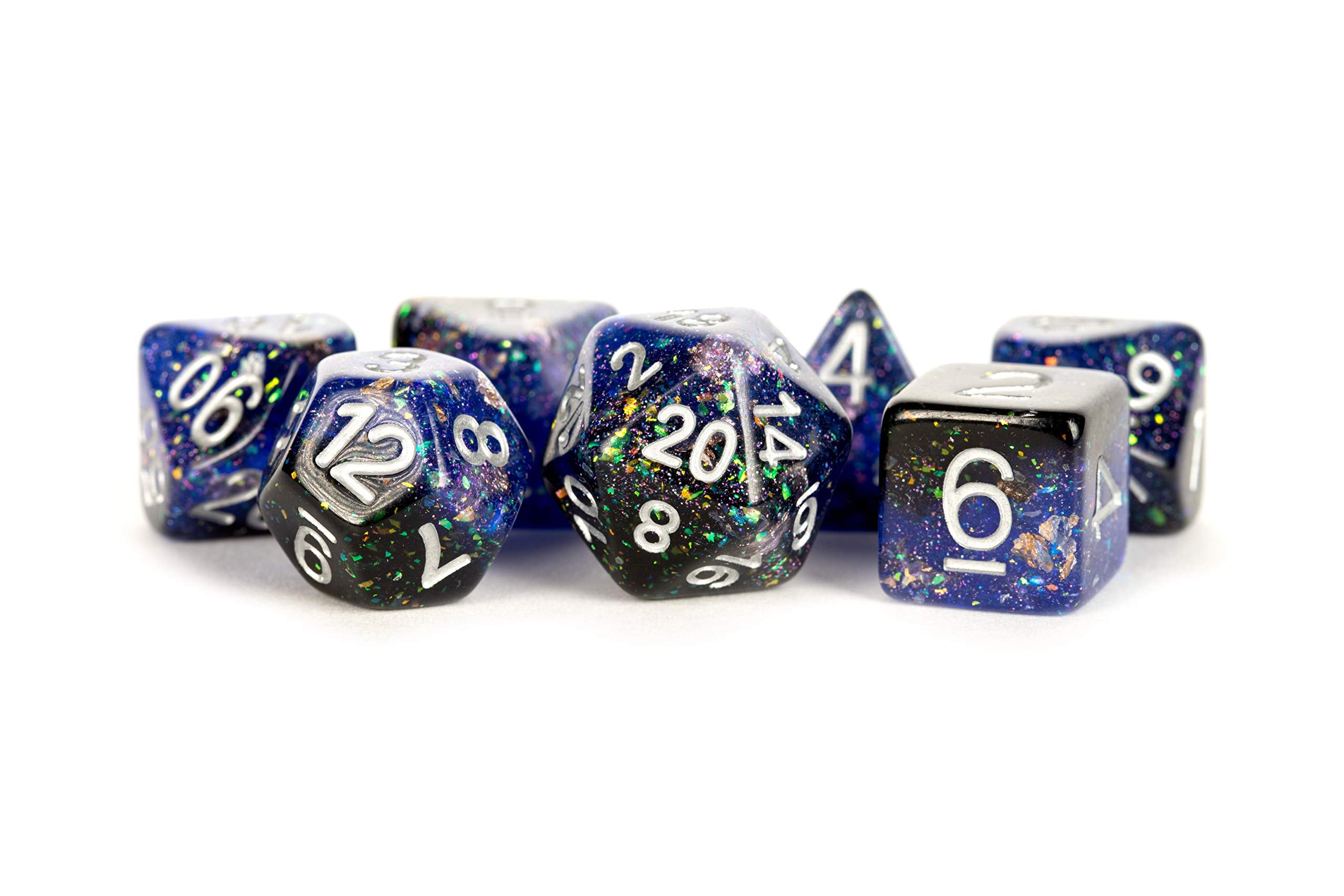 16mm Resin Poly Dice Set: Eternal - Blue/Black