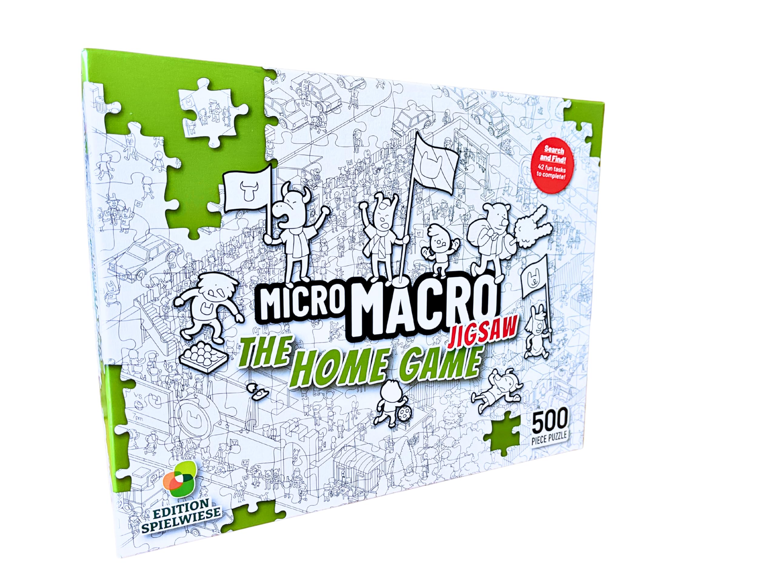 MicroMacro Jigsaw: The Home Game | 500 Piece Mystery Puzzle Game for Kids & Adults | Build The Soccer Stadium, Find Hidden Objects & Solve Mysteries | Search and Find Challenge | Ages 8+ | 1 Player