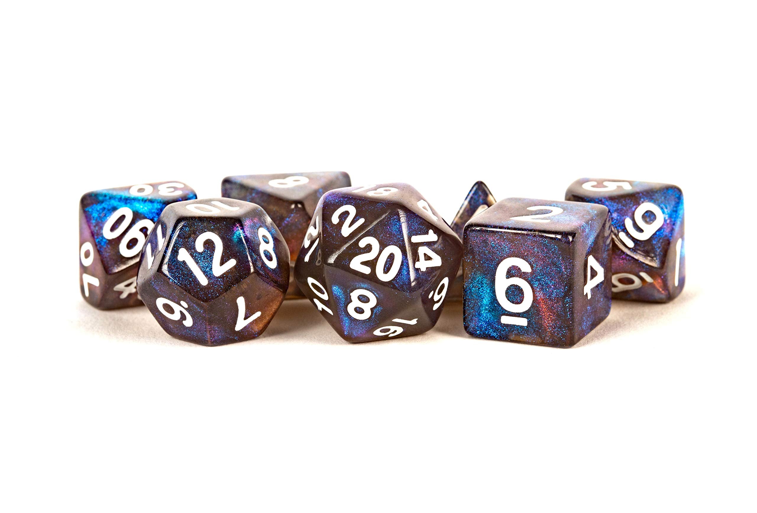 FanRoll 16mm Acrylic Polyhedral Dice Set: Stardust Galaxy