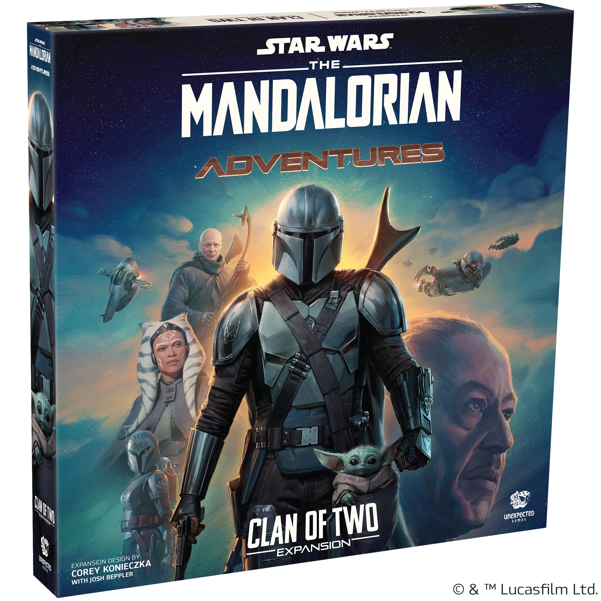 Star Wars: The Mandalorian Adventures Clan of Two Board Game Expansion - Cooperative Strategy Game for Kids & Adults, Ages 12+, 1-4 Players, 30-60 Minute Playtime, Made by Unexpected Games
