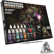 The Army Painter, GameMaster: Wandering Monsters Role-playing Paint Set, 15x18 ml Fanatic Acrylic Paints, incl. Metallics, Wash, Primer, 1 Brush & 1 Free Miniature - For Warhammer & Dnd