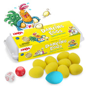HABA Dancing Eggs – Active Kids Game for Ages 5+, Award-Winning Fast-Paced Easter Games for Kids and Family with Bouncing Rubber Easter Eggs and Dice