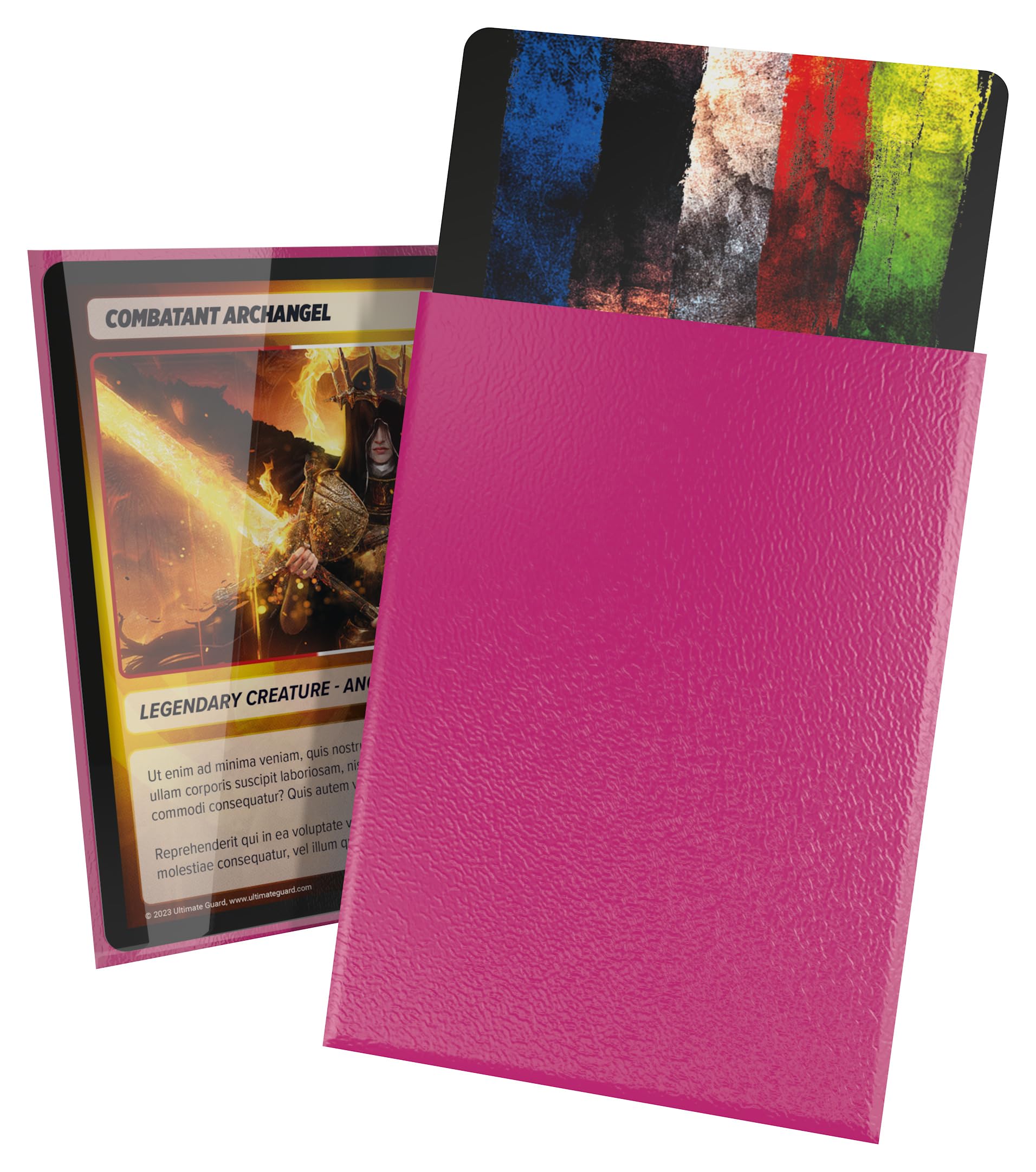 Ultimate Guard Cortex Outer Card Sleeves, 100 Standard Size TCG Sleeves, 66 x 91mm, Pink Back, Glossy Finish, No PVC & Acid-Free, High Clarity