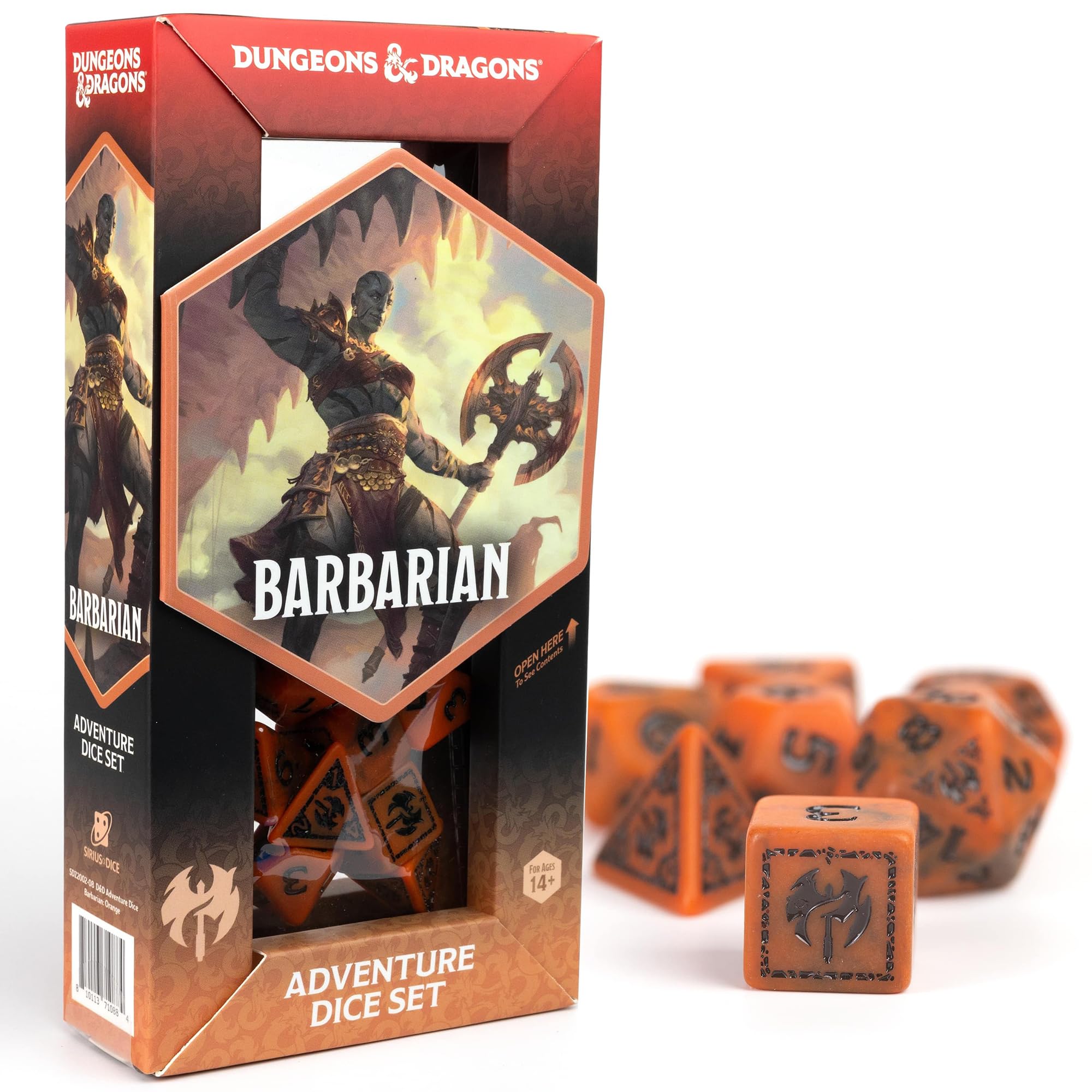 D&D Adventure Dice (Barbarian Class: Orange)