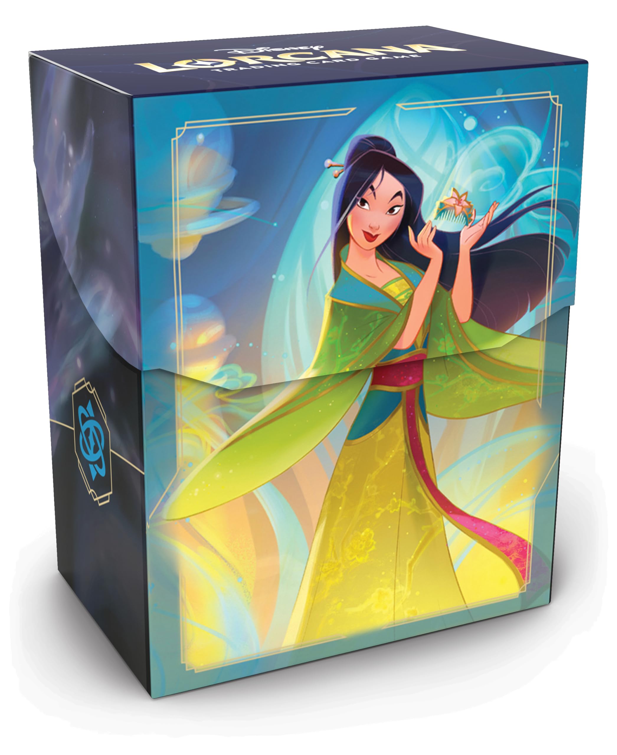 Ravensburger Disney Lorcana TCG Deck Box Featuring Mulan - Considerate Diplomat | Securely Store 80 Sleeved Cards | Durable Portable Organizer for TCG Players | for Ages 8+