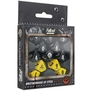 Modiphius Entertainment: Fallout: Factions: Brotherhood of Steel Dice Set - 12 Piece, Black & Yellow, RPG Play & Luck d10 Die, Roleplaying Accessory
