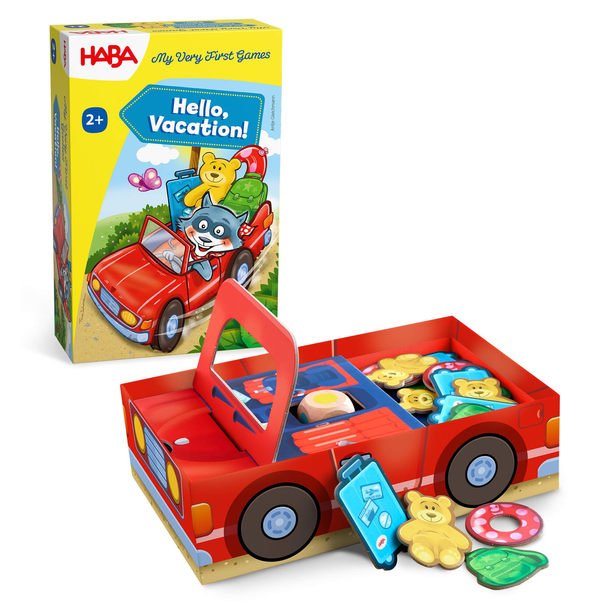 HABA My Very First Games: Hello Vacation – Color-Matching Toddler Game for Ages 2+, Preschool Learning Toy and Educational Toys for Kids with 3D Car
