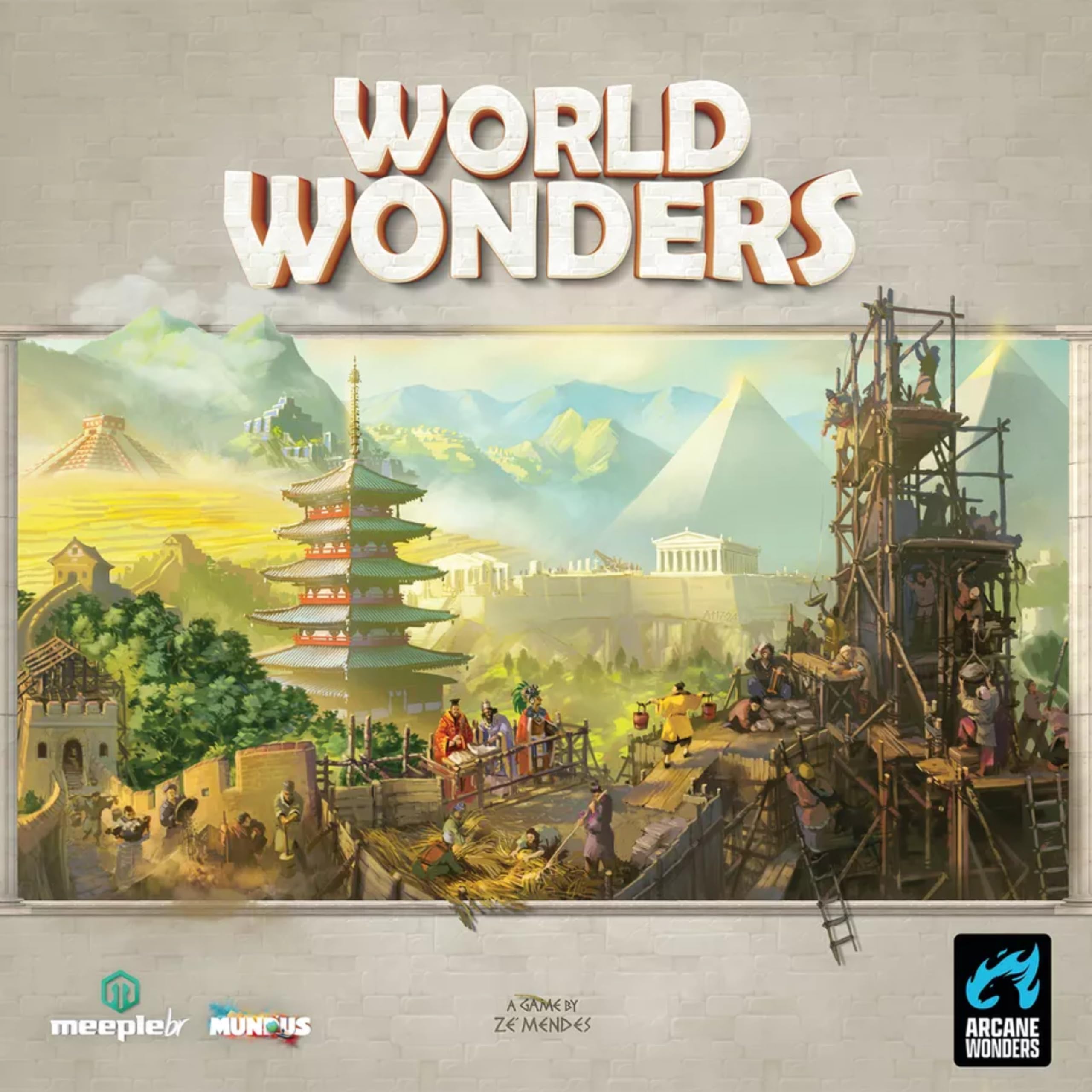 World Wonders Strategy Board Game by Arcane Wonders | Build Iconic Landmarks, Compete Strategically | for 1-5 Players | Ages 14+