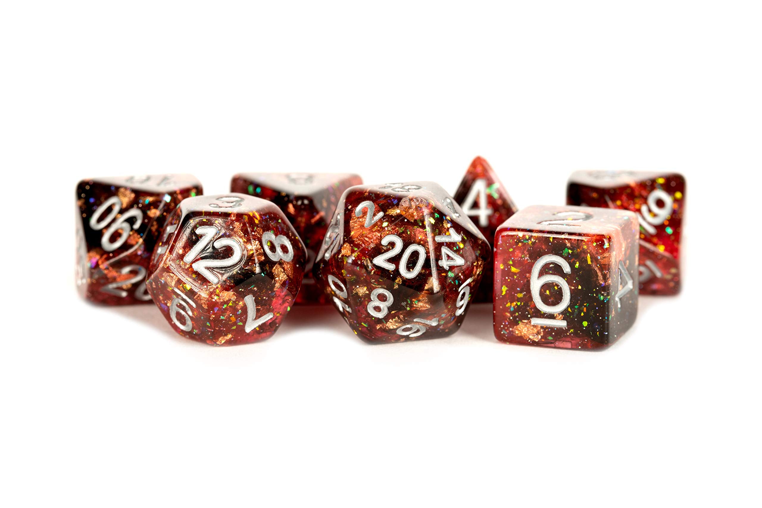 FanRoll 16mm Resin Polyhedral Dice Set: Eternal Fire