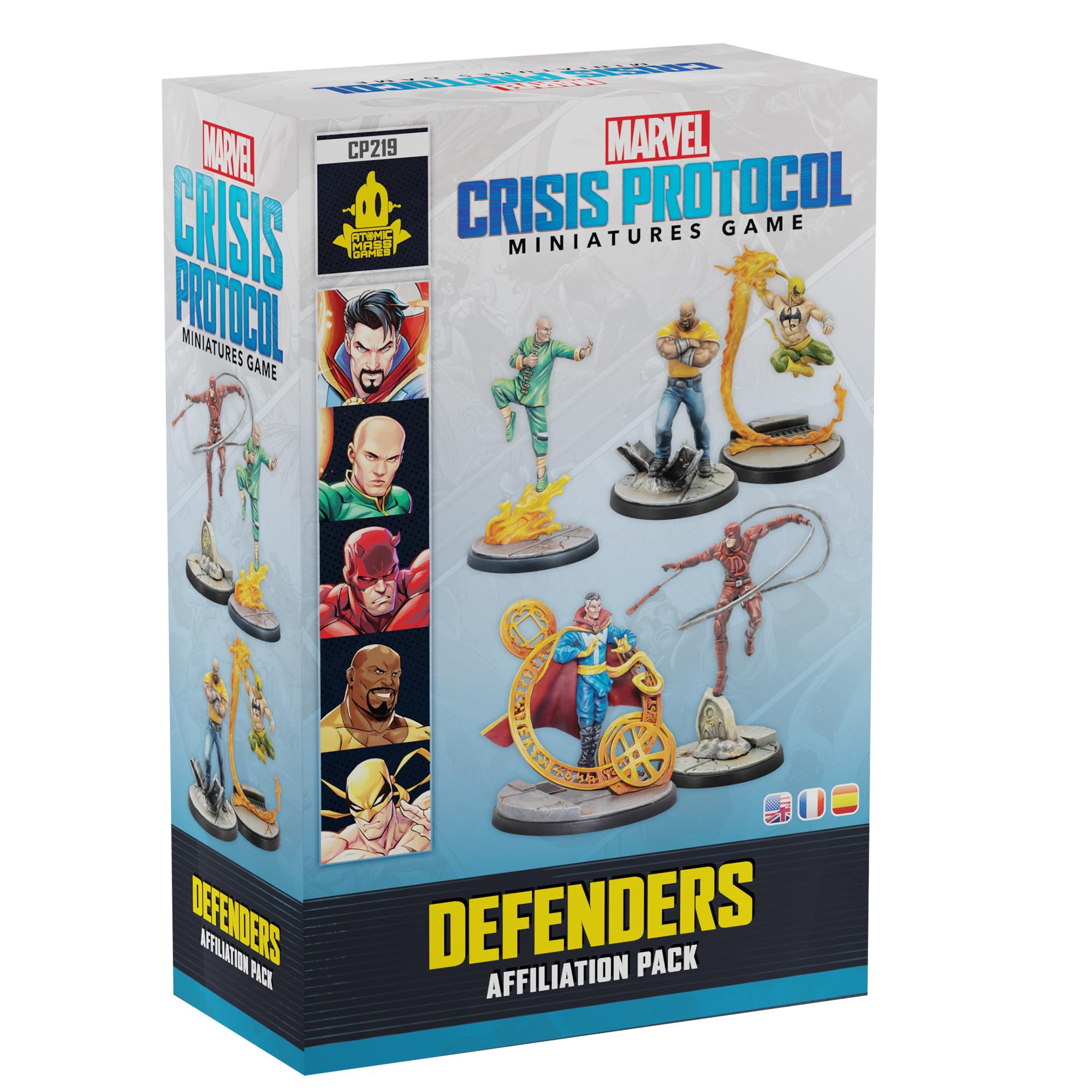 Asmodee Marvel: Crisis Protocol Defenders Affiliation Pack - Includes Doctor Strange, Wong, Daredevil, Luke Cage & Iron Fist, Tabletop Miniatures Superhero Game, Ages 14+, 2 Players, 90 Min Playtime