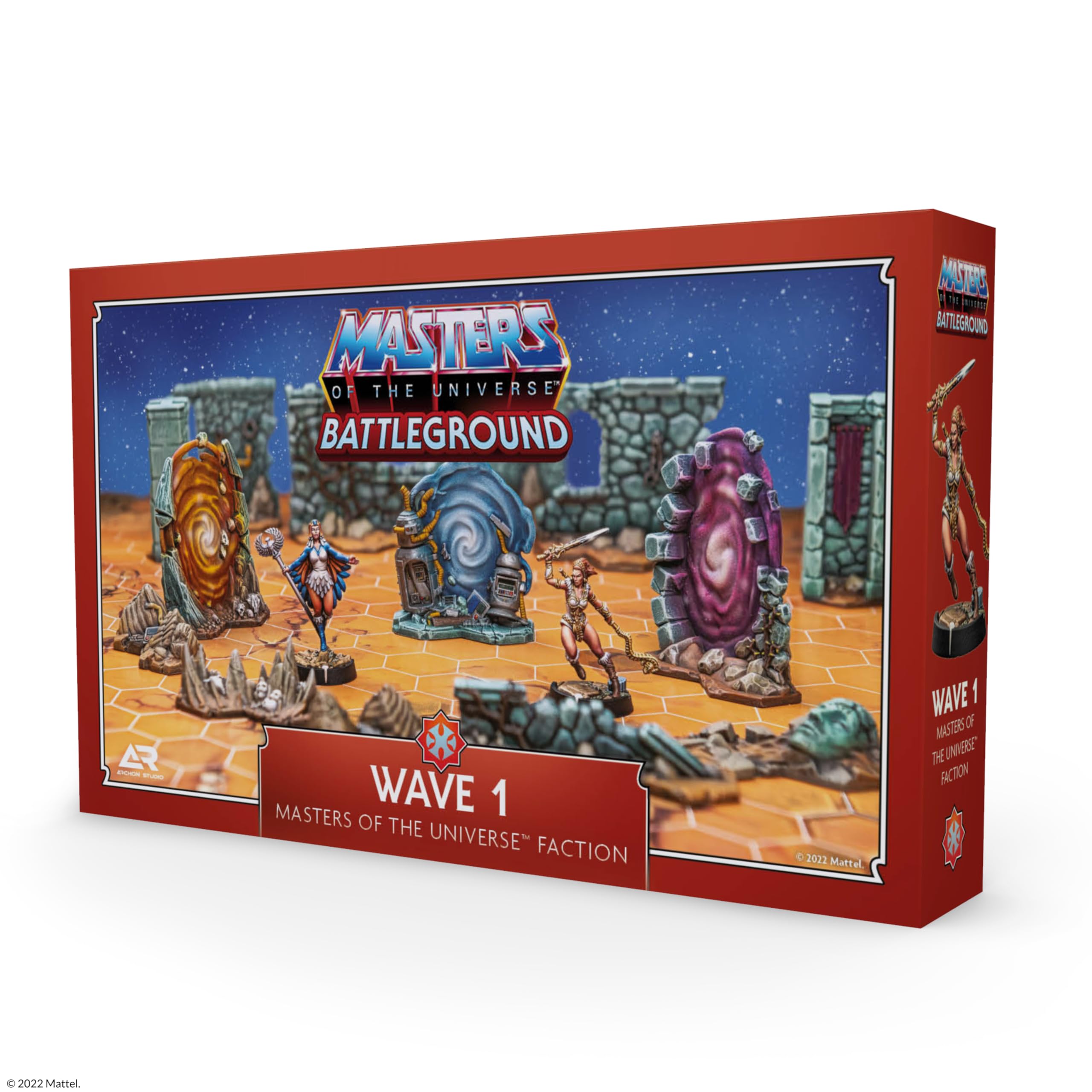 Masters of the Universe: Battleground Expansion Set Wave 1 Motu Faction - Includes Warrior Goddess Teela and Sorceress Miniatures, Terrain Pieces, Rules and More - for Ages 14 Years+
