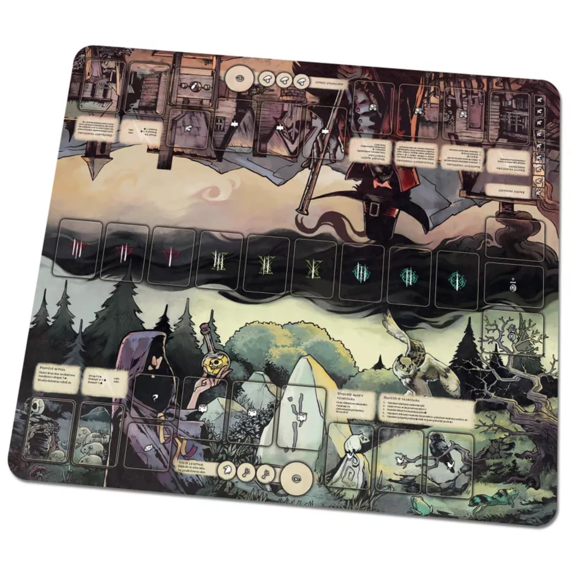 Capstone Games Premium Stitched Playmat for Pagan: Fate of The Roanoke Board Game, Durable Non-Slip Base, Neoprene Mat with Cardboard Display Box - Ages 15 Yrs & Above