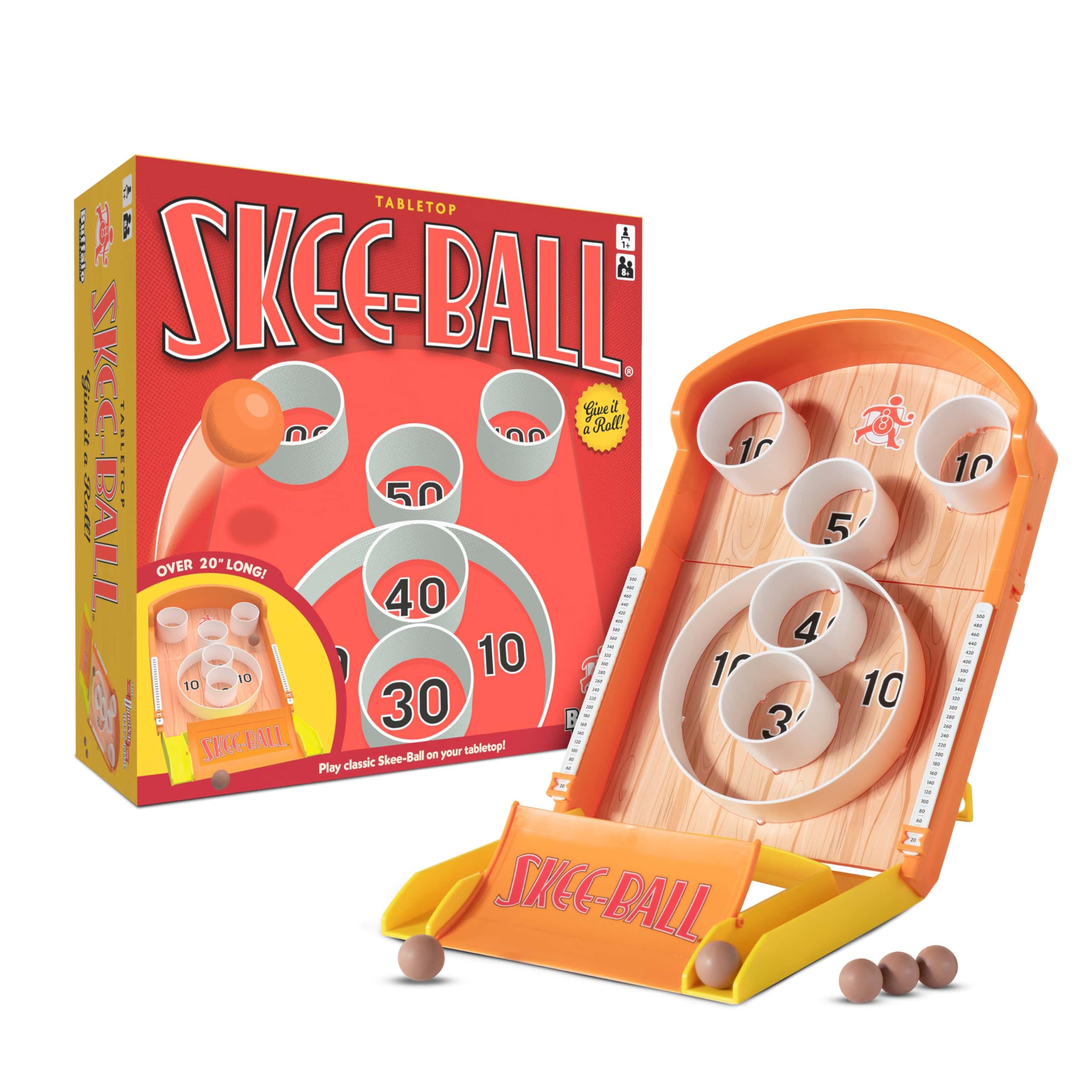 Tabletop Skee-Ball – Classic Arcade Game in Compact Size for Ages 8+, 1+ Players – Give it a Roll! - Officially Licensed