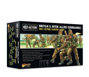 Warlord Bolt Action British & Inter-Allied Commandos Starter Army 1:56 Tabletop Miniatures - Plastic Paintable Miniature WWII Soldiers Set, Unpainted Table Top 28mm Military Minifigures for Adults