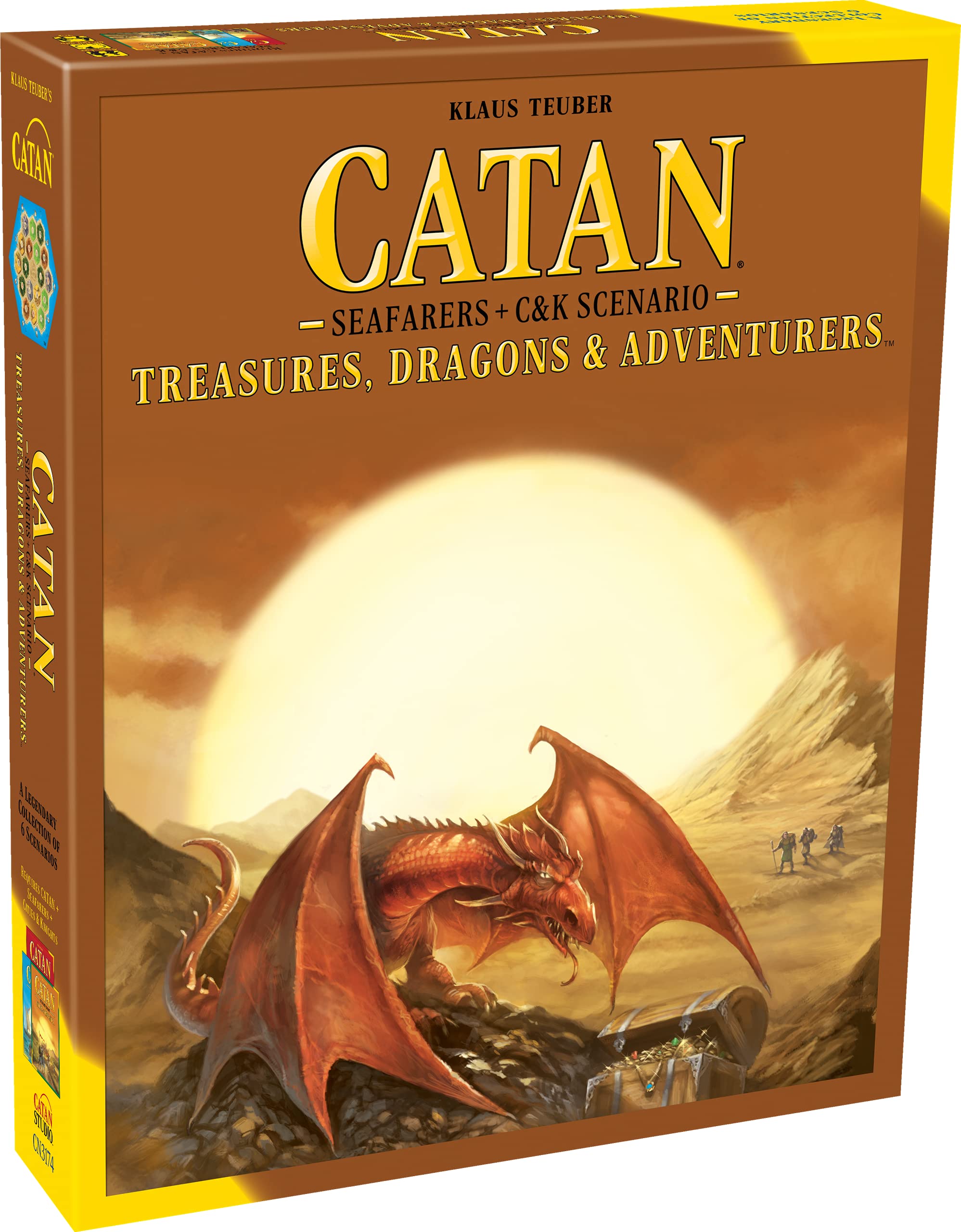 CATAN Treasures, Dragons and Adventurers Scenario Expansion - Strategy Board Game, Family Game for Kids & Adults, Ages 12+, 3-4 Players, 60-180 Minute Playtime, Made by CATAN Studio