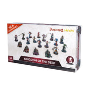 Dungeons & Lasers: Kingdom of The Deep DND Miniatures Set - 18 Models with Scenic Bases - 5E Compatible - Painting and Assembly Required - for 14 Years +