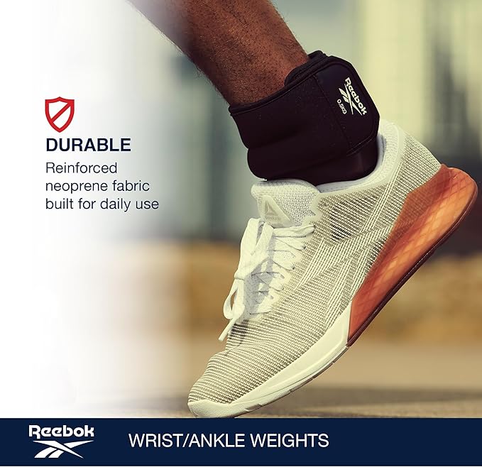 Reebok Soft Wrist & Ankle Weights 1Lb Pair - Black