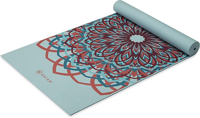 Premium 6mm Print Extra Thick Non Slip Exercise & Fitness Mat for All Types of Yoga, Pilates & Floor Workouts (68"L x 24"W x 6mm Thick) - Santorini
