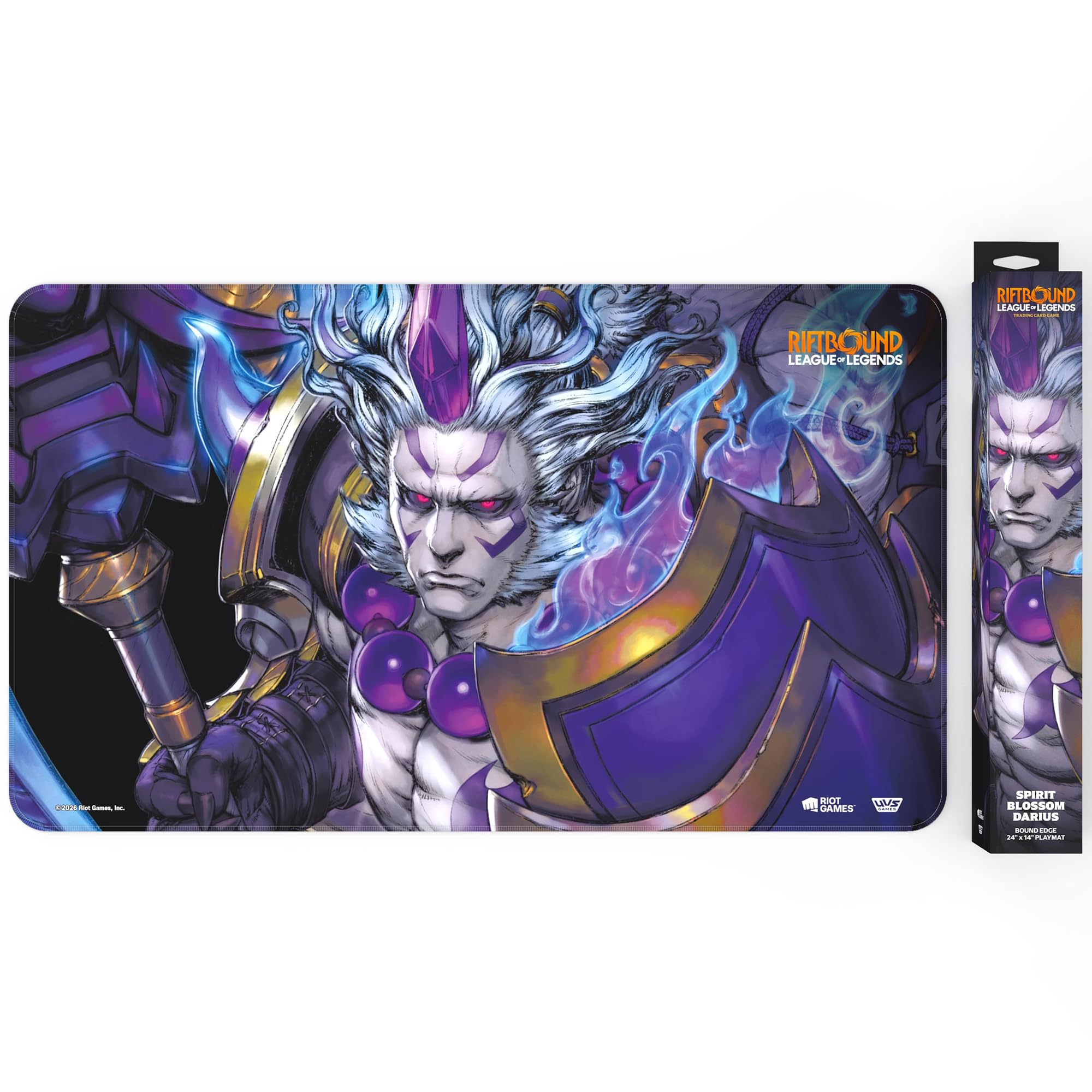 Riftbound: League of Legends - Playmat: Darius -TCG Spiritforged Spirit Blossom, 24x14, Neoprene, Character Art, Tabletop Trading Card Game Accessory