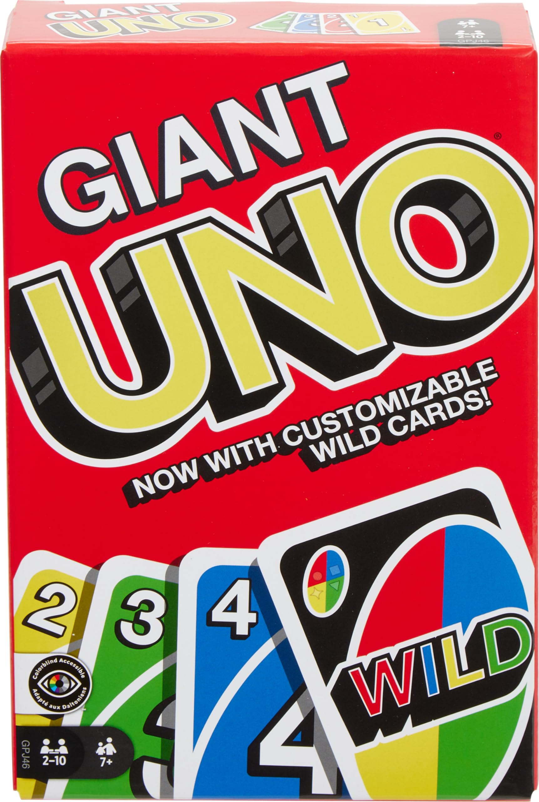 Mattel Games Giant UNO NFL Game for Kids, Adults & Family with Oversized Cards