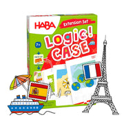 HABA Logic Case Extension Set: Vacation & Travel Ages 7+ Travel Games, Learning Toys, Flash Cards for Kids, Brain Teaser Puzzle Games
