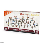 Dungeons & Lasers: Armies of Deuslair Miniatures Set - 42 Models with Scenic Bases - 5E Compatible for use with DND and Tabletop RPG Games - Unpainted and Unassembled - for Ages 14 Years +