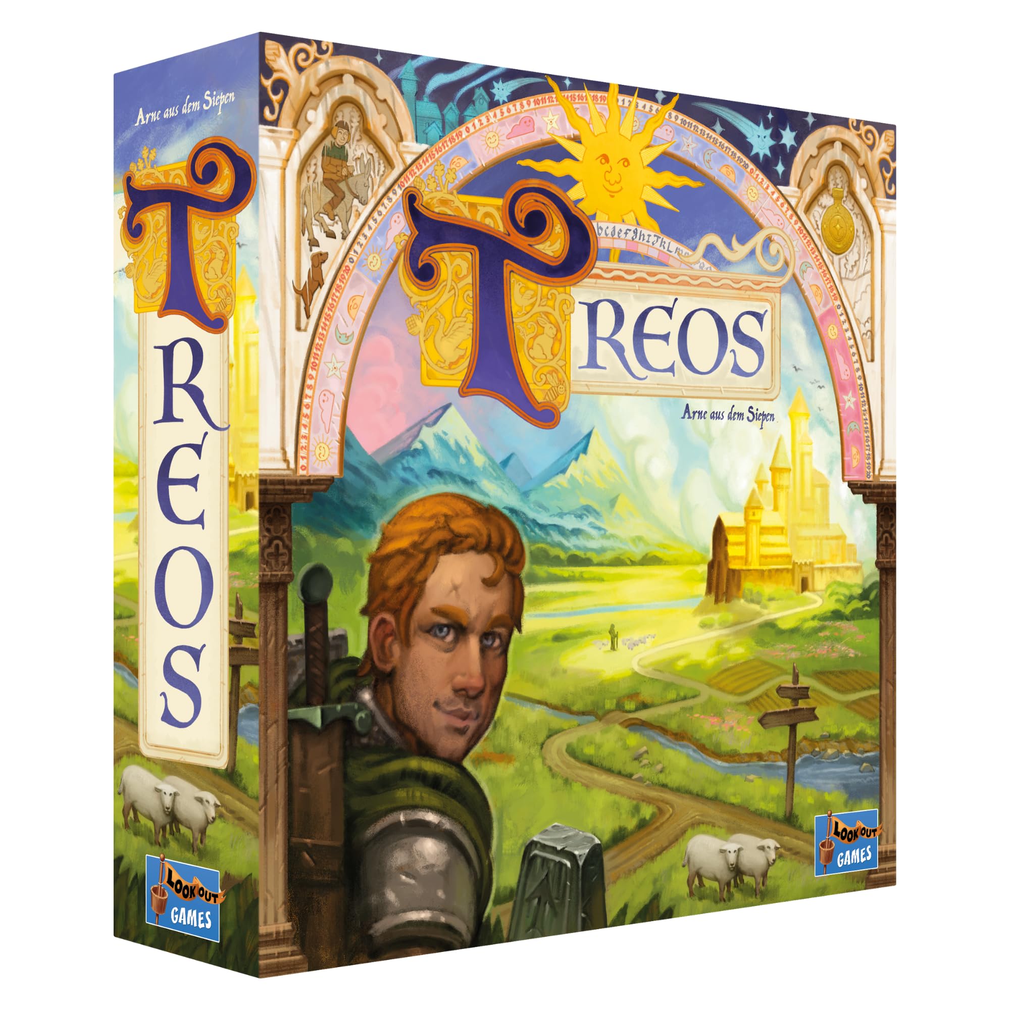 Treos Board Game - an Adventurous Quest for Gold! Strategy Game, Family Game for Kids & Adults, Ages 10+, 2-4 Players, 40-80 Minute Playtime, Made by Lookout Games