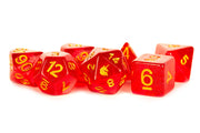 Unicorn Resin Poly Dice Set: Red (7)