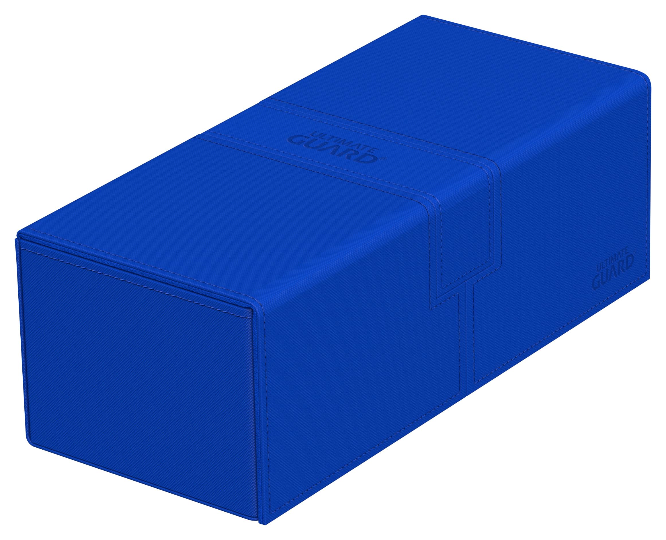Ultimate Guard Twin Flip'n'Tray 266+, Deck Case for 266 Double-Sleeved TCG Cards + Dice Tray, Blue, Independent Magnetic Closure & Microfiber Inner Lining