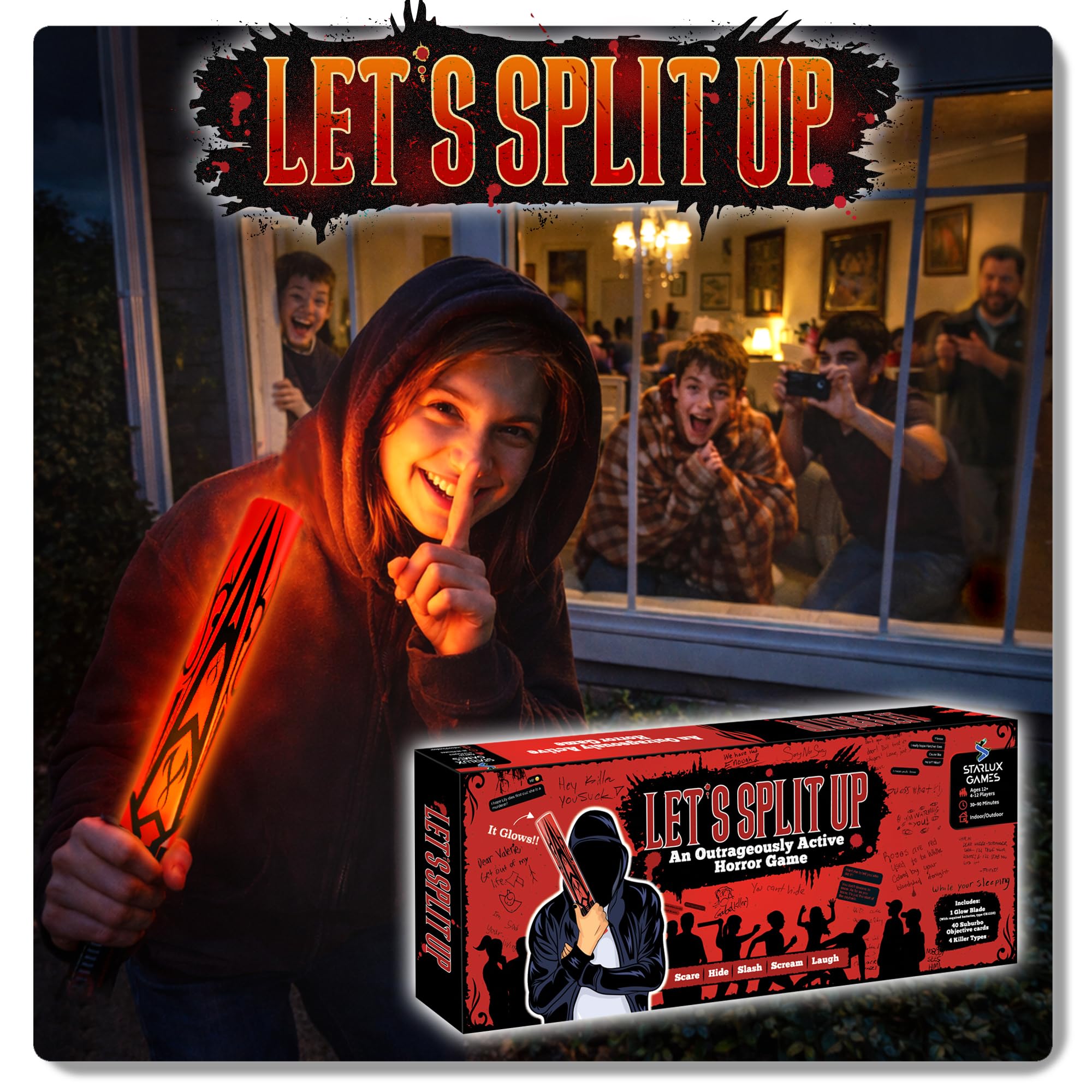 Let's Split Up - an Outrageous Horror Spoof Game | Ages 12+, 4-12 Players | Halloween Games for Teens | Horror Board Games Alternative | Outdoor Games | Teen Boys Gift Ideas | Pulse-Pounding Thrills!